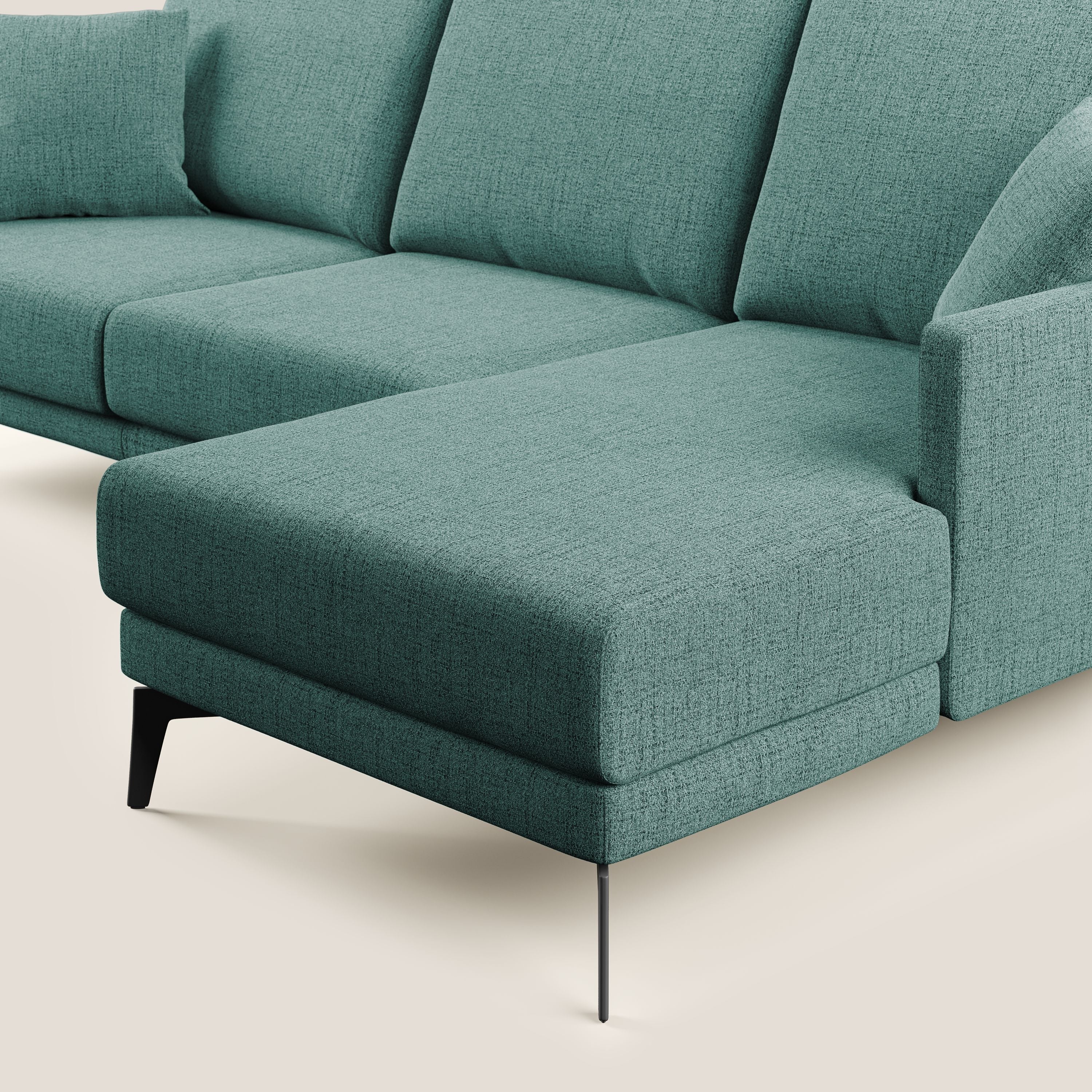 Saturno canapé d'angle moderne en tissu doux imperméable T03 vert d'eau - Image 7