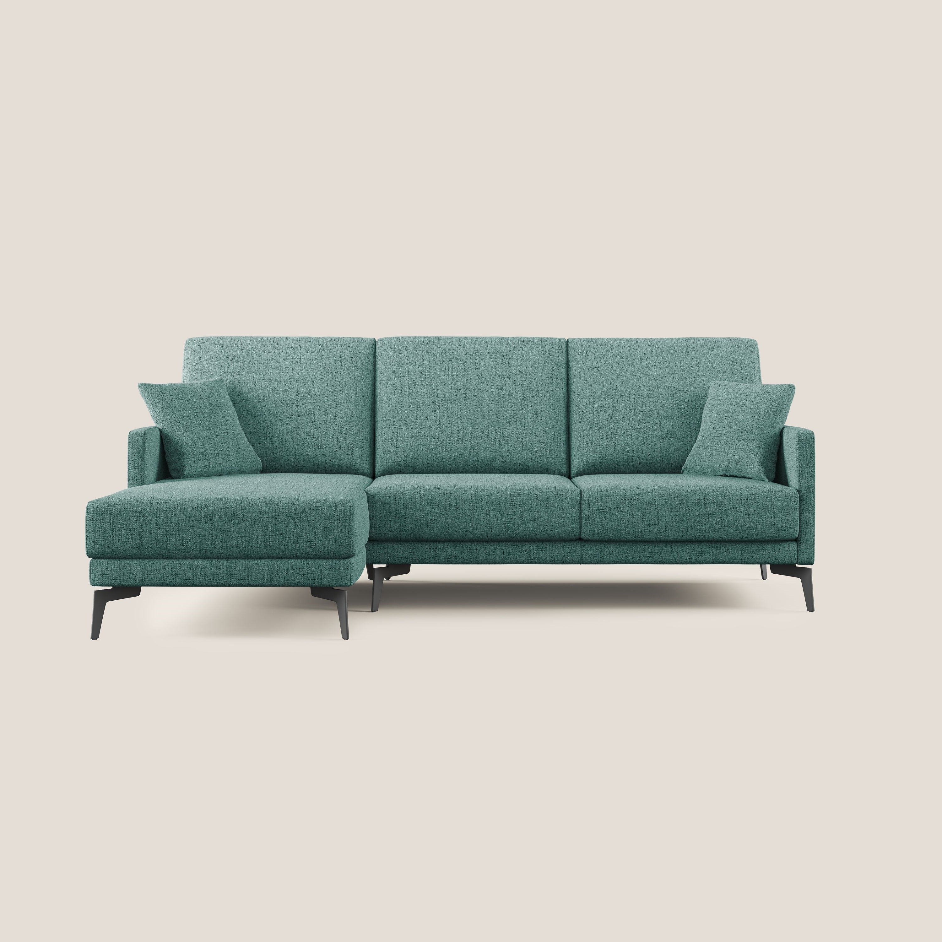 Saturno canapé d'angle moderne en tissu doux imperméable T03 vert d'eau - Image 9