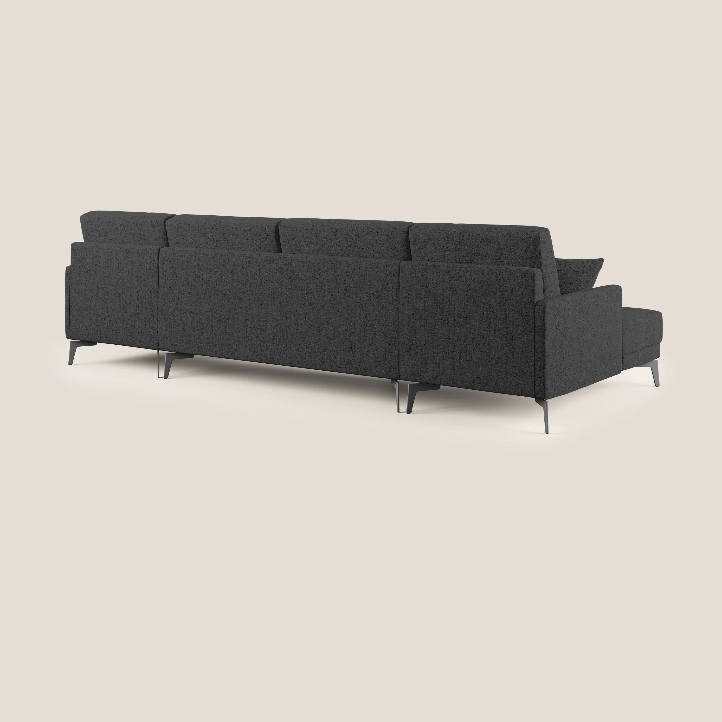 Saturno canapé panoramique moderne en tissu doux imperméable T03 anthracite - Image 4