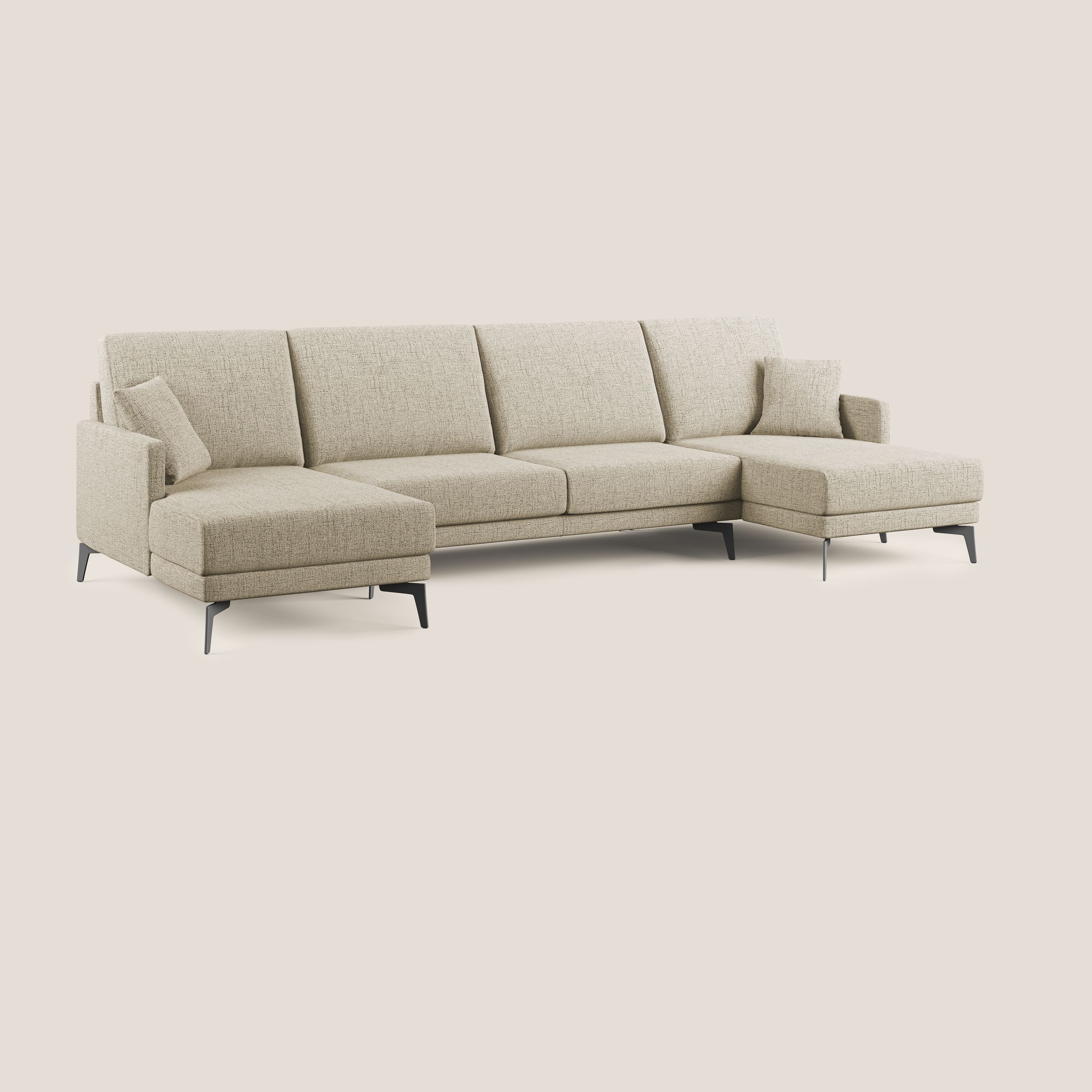 Saturno canapé panoramique moderne en tissu doux imperméable T03 beige - Image 2