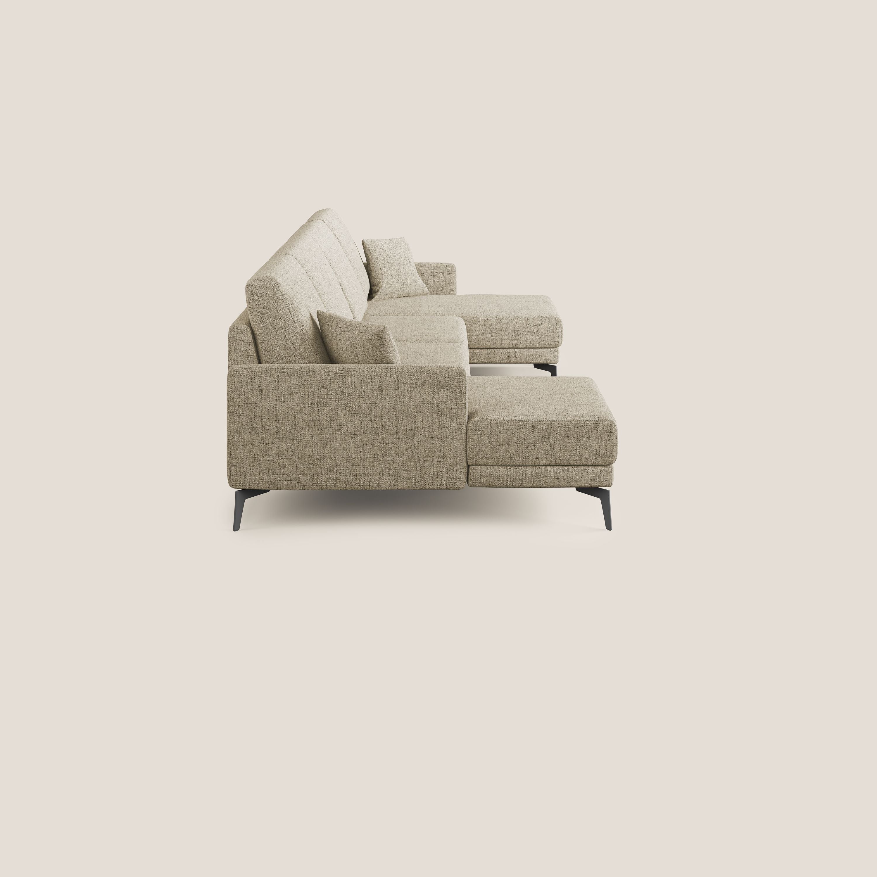Saturno canapé panoramique moderne en tissu doux imperméable T03 beige - Image 3