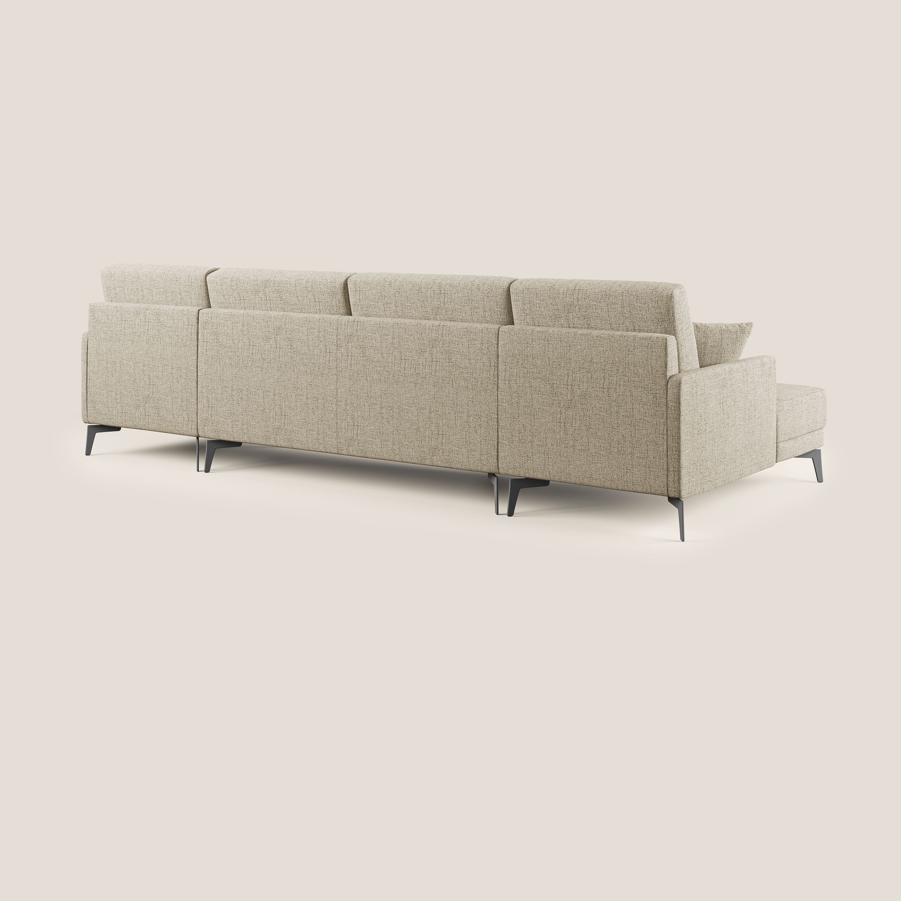 Saturno canapé panoramique moderne en tissu doux imperméable T03 beige - Image 4