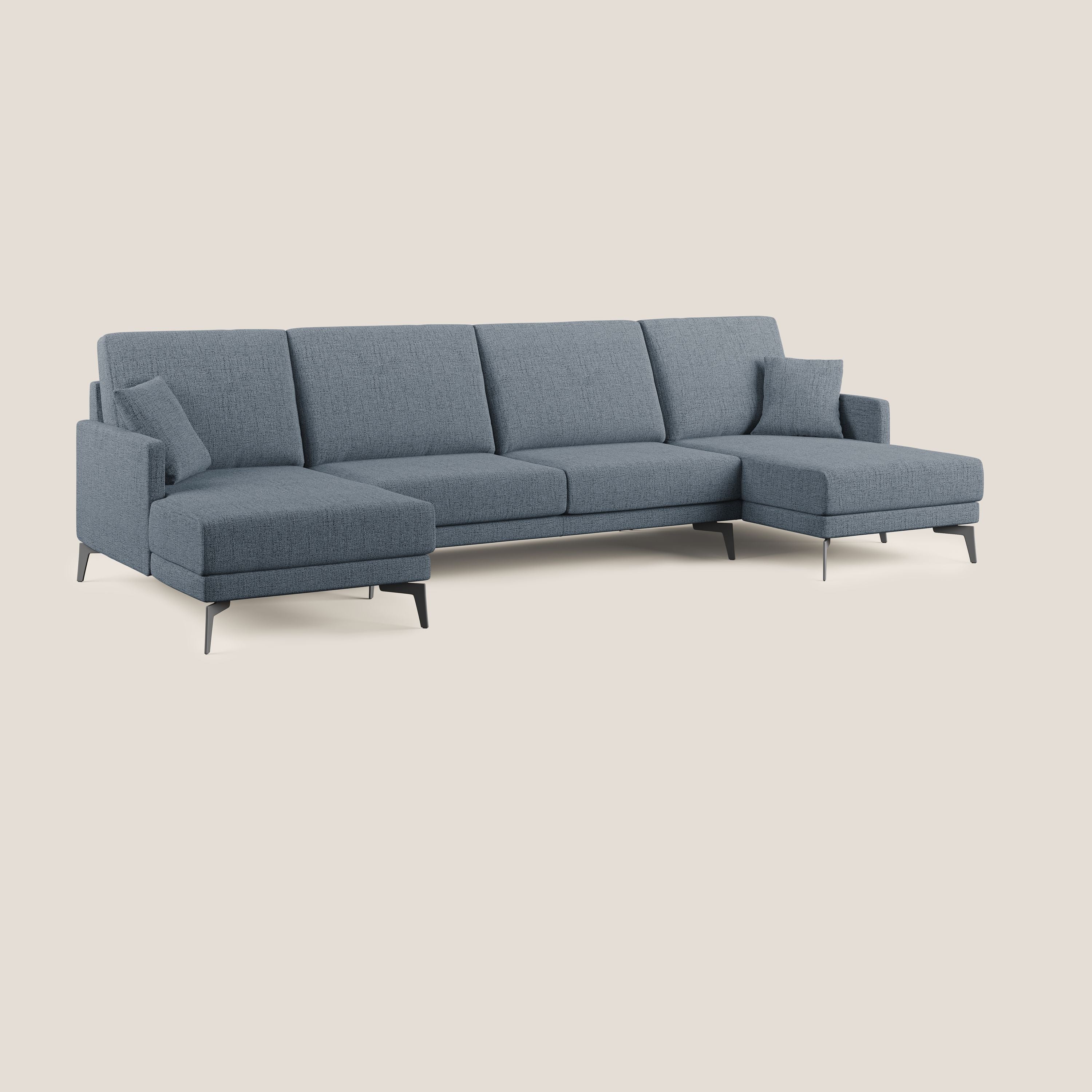 Saturno canapé panoramique moderne en tissu doux imperméable T03 bleu - Image 3