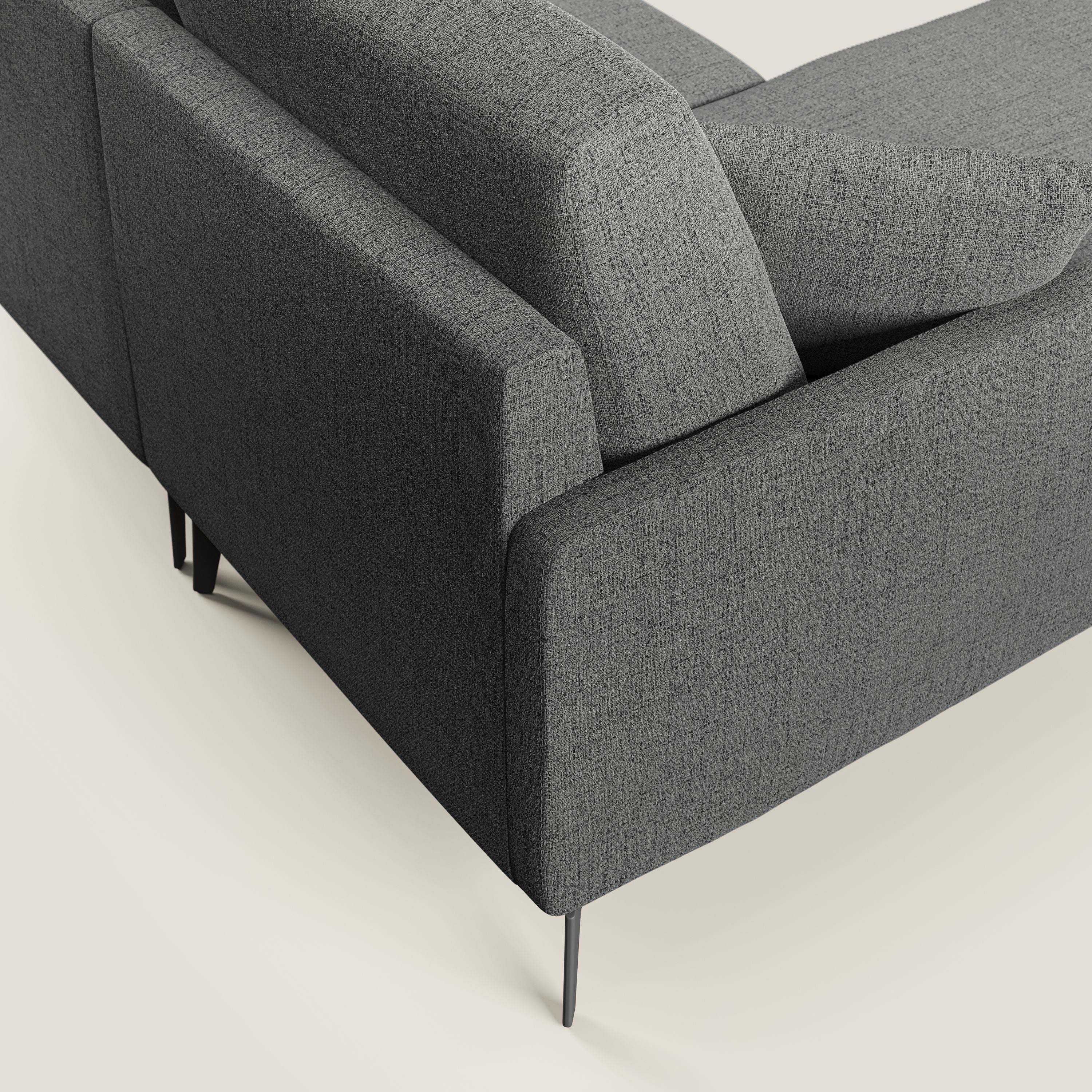 Saturno canapé panoramique moderne en tissu doux imperméable T03 gris - Image 6