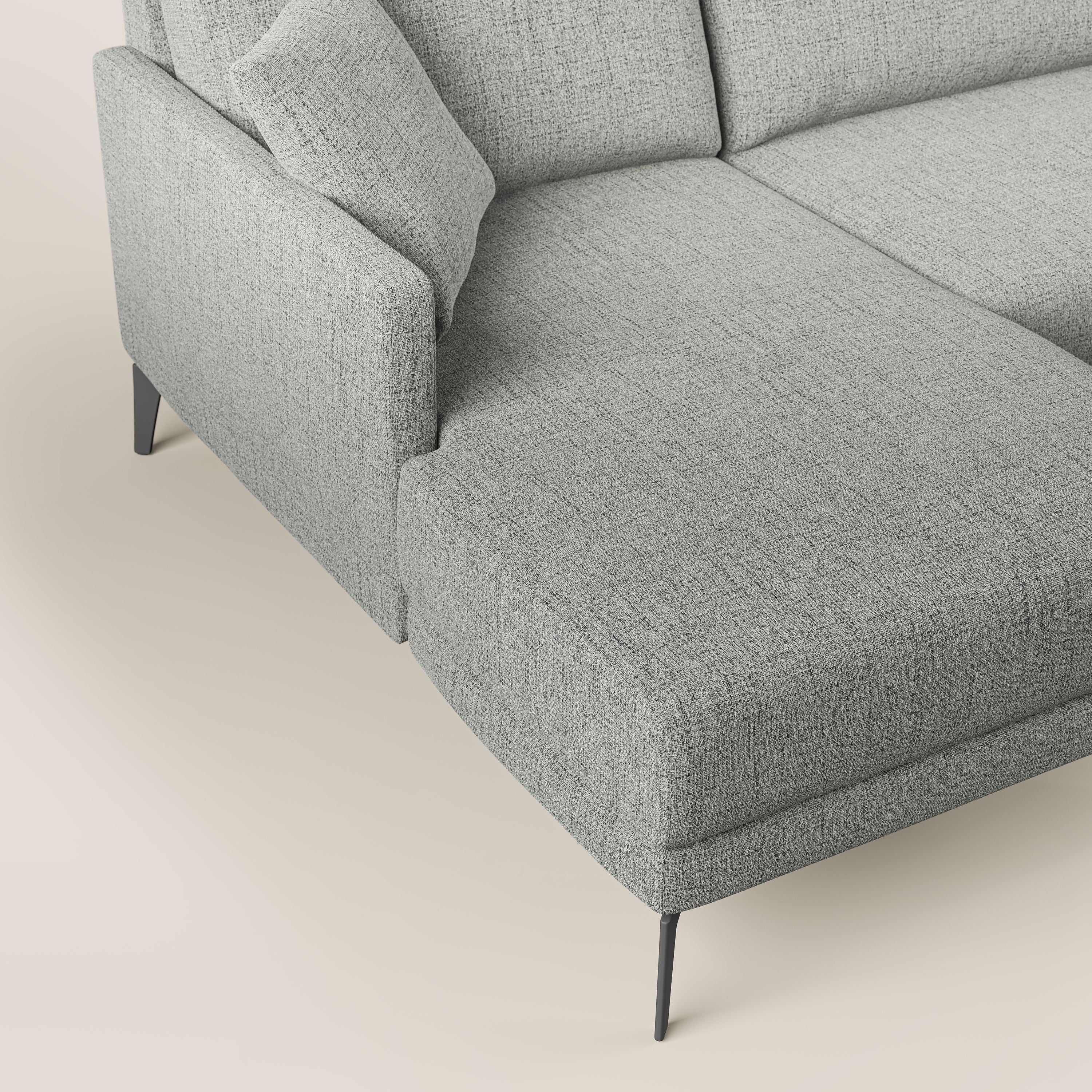 Saturno canapé panoramique moderne en tissu doux imperméable T03 gris clair - Image 5