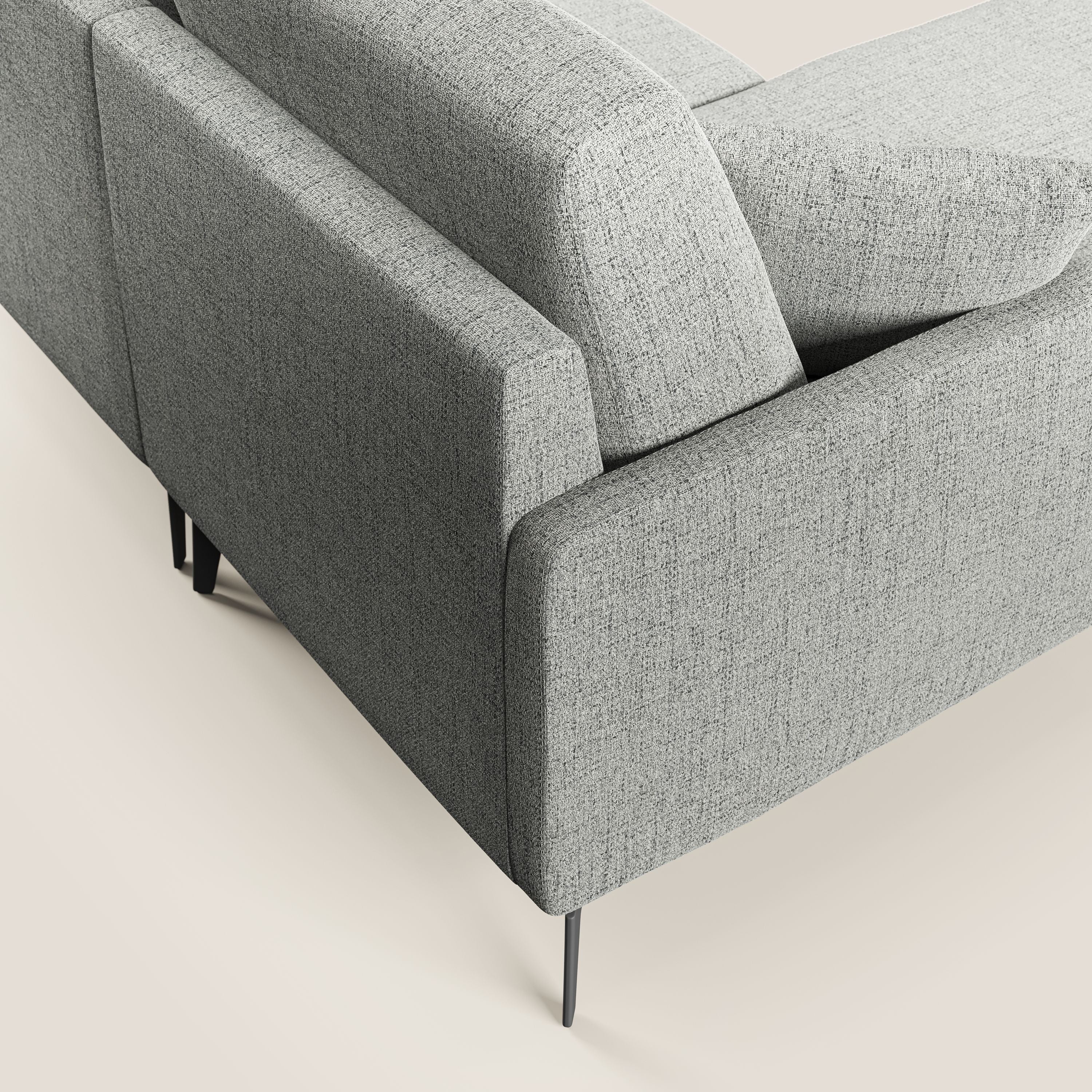 Saturno canapé panoramique moderne en tissu doux imperméable T03 gris clair - Image 6