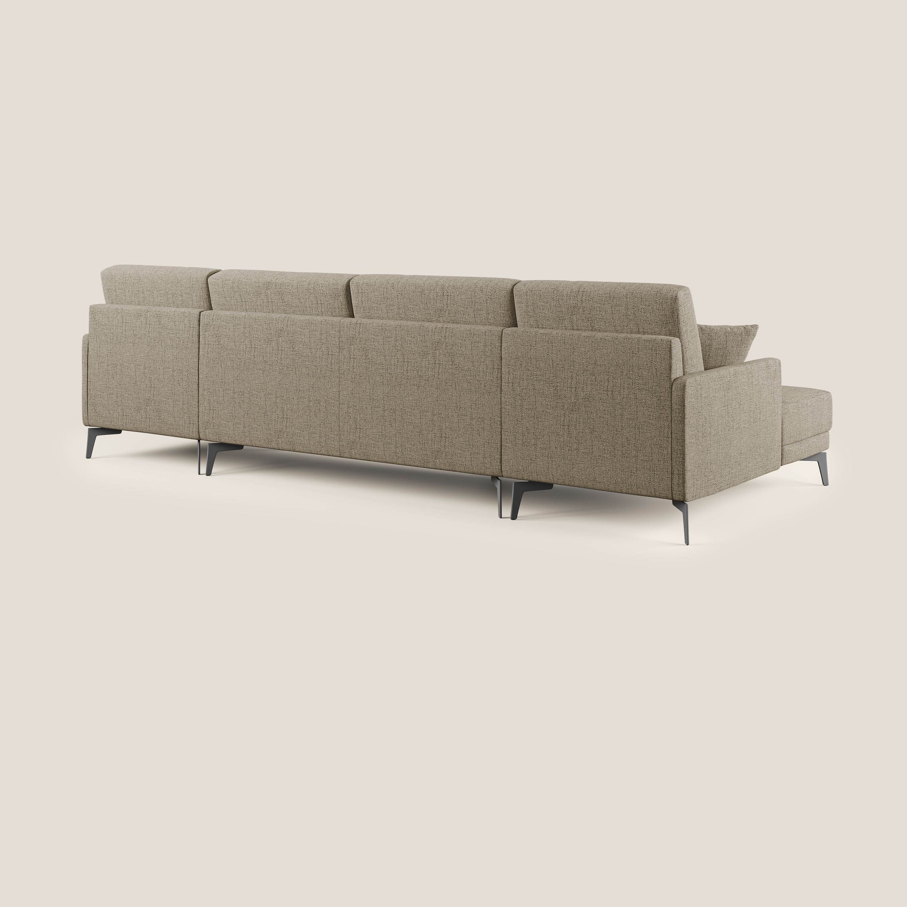 Saturno canapé panoramique moderne en tissu doux imperméable T03 marron - Image 4