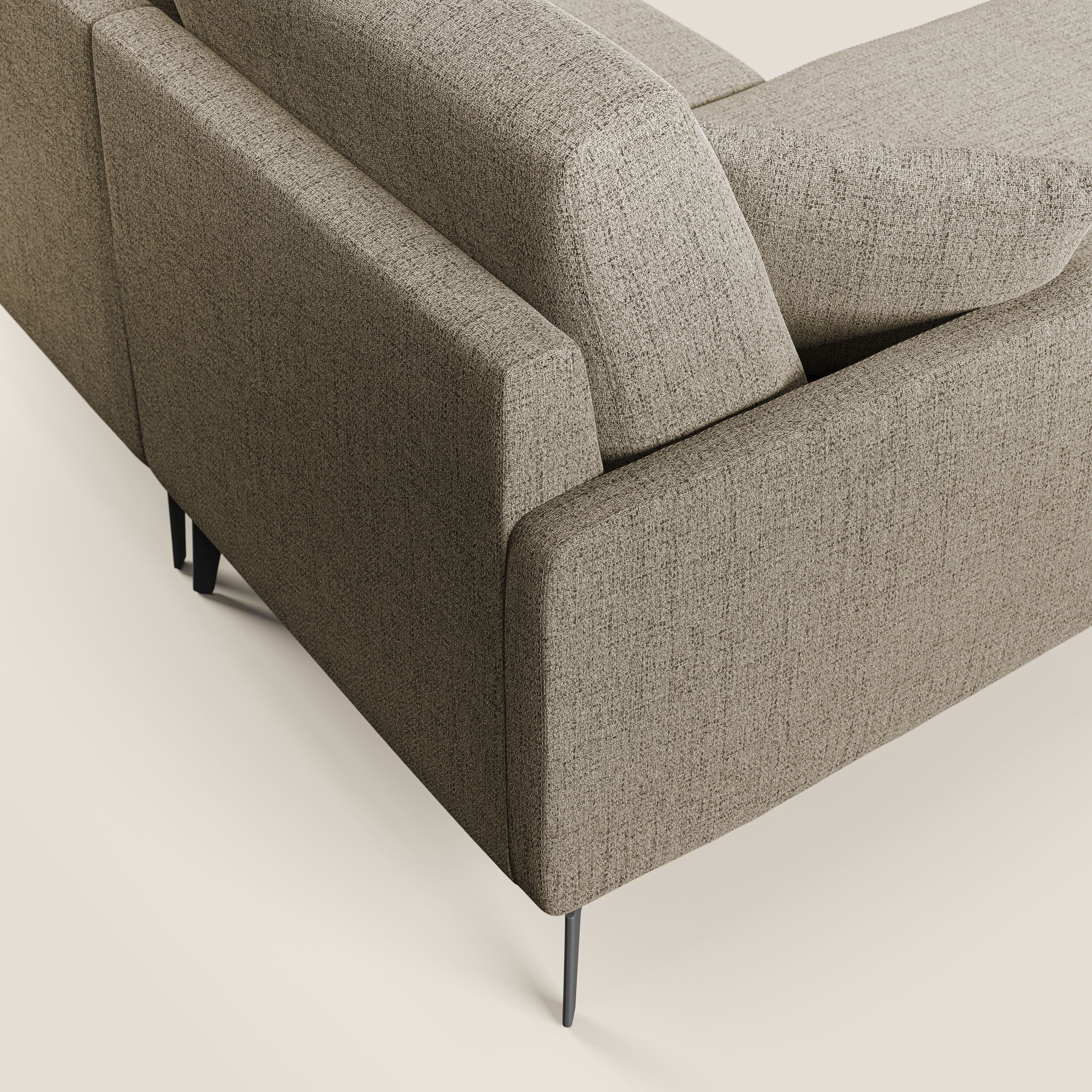 Saturno canapé panoramique moderne en tissu doux imperméable T03 marron - Image 6