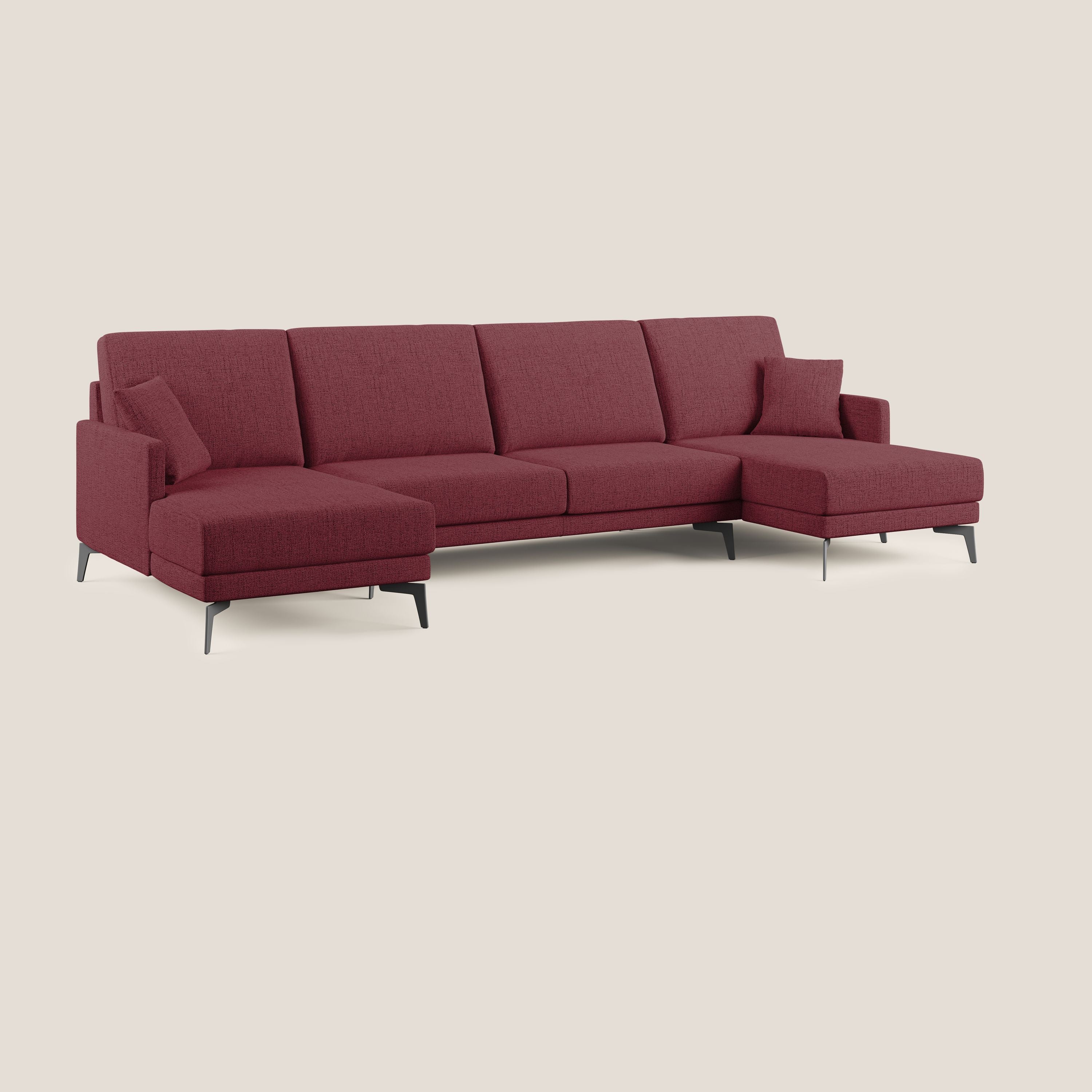 Saturno canapé panoramique moderne en tissu doux imperméable T03 rouge - Image 2
