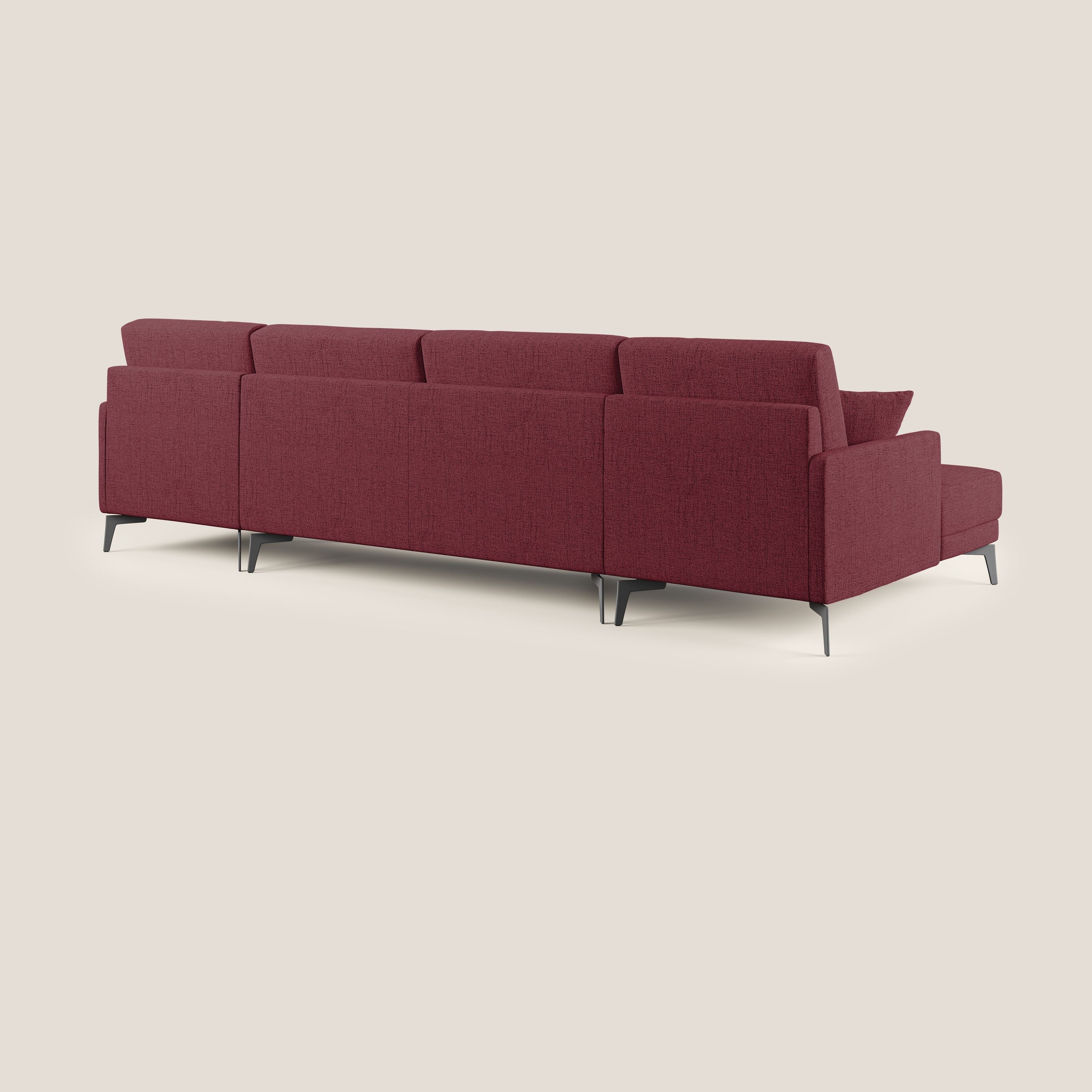Saturno canapé panoramique moderne en tissu doux imperméable T03 rouge - Image 4