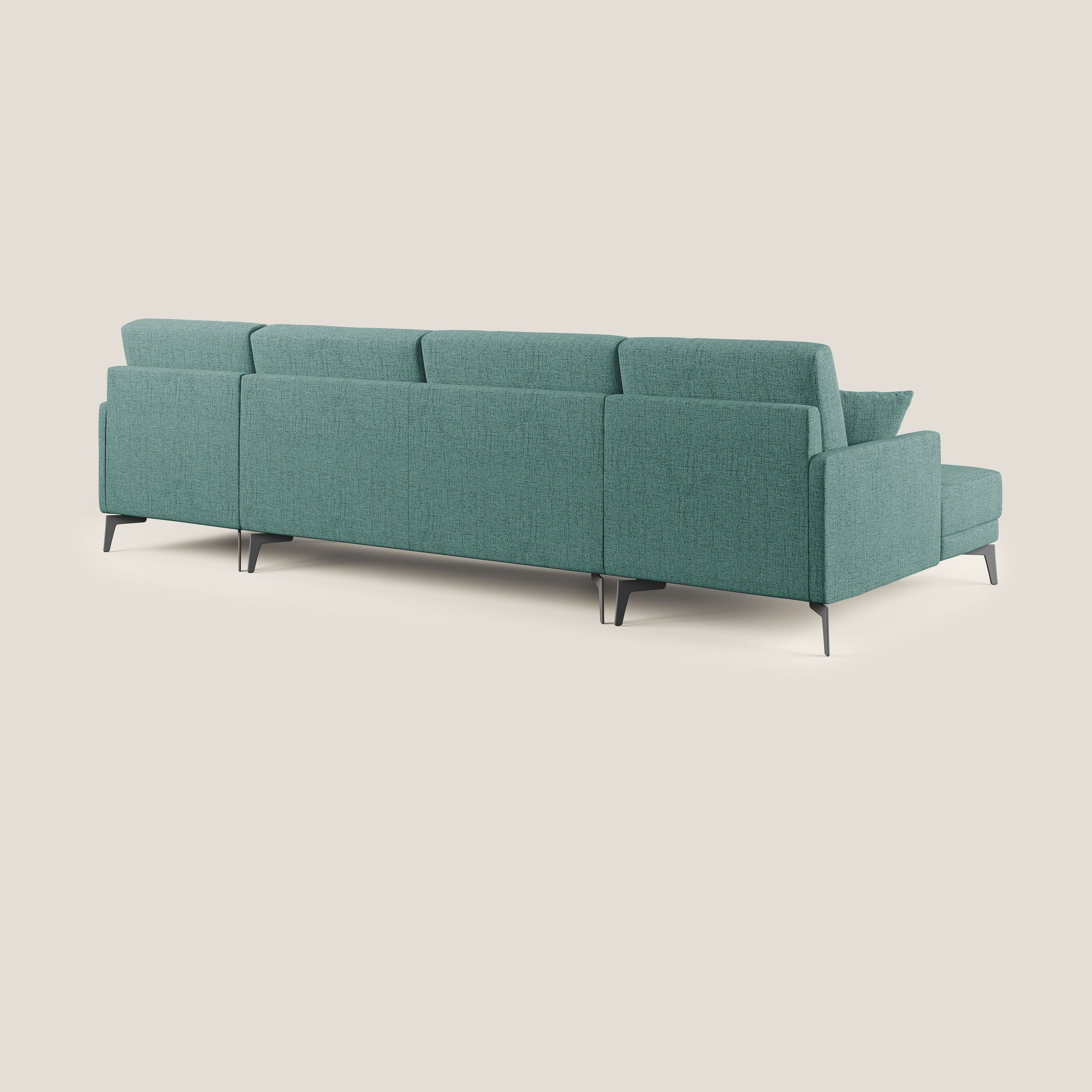 Saturno canapé panoramique moderne en tissu doux imperméable T03 vert d'eau - Image 4