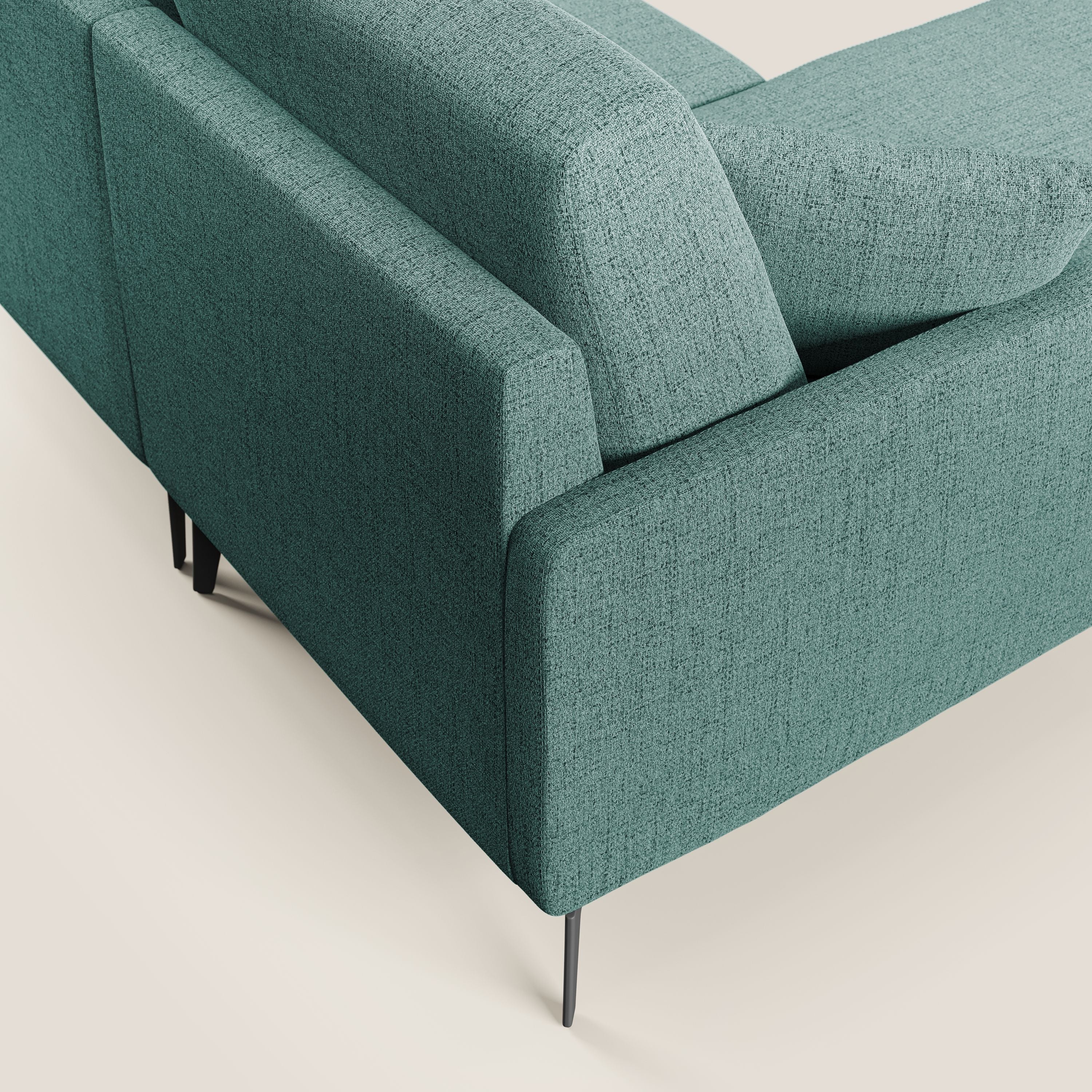 Saturno canapé panoramique moderne en tissu doux imperméable T03 vert d'eau - Image 6