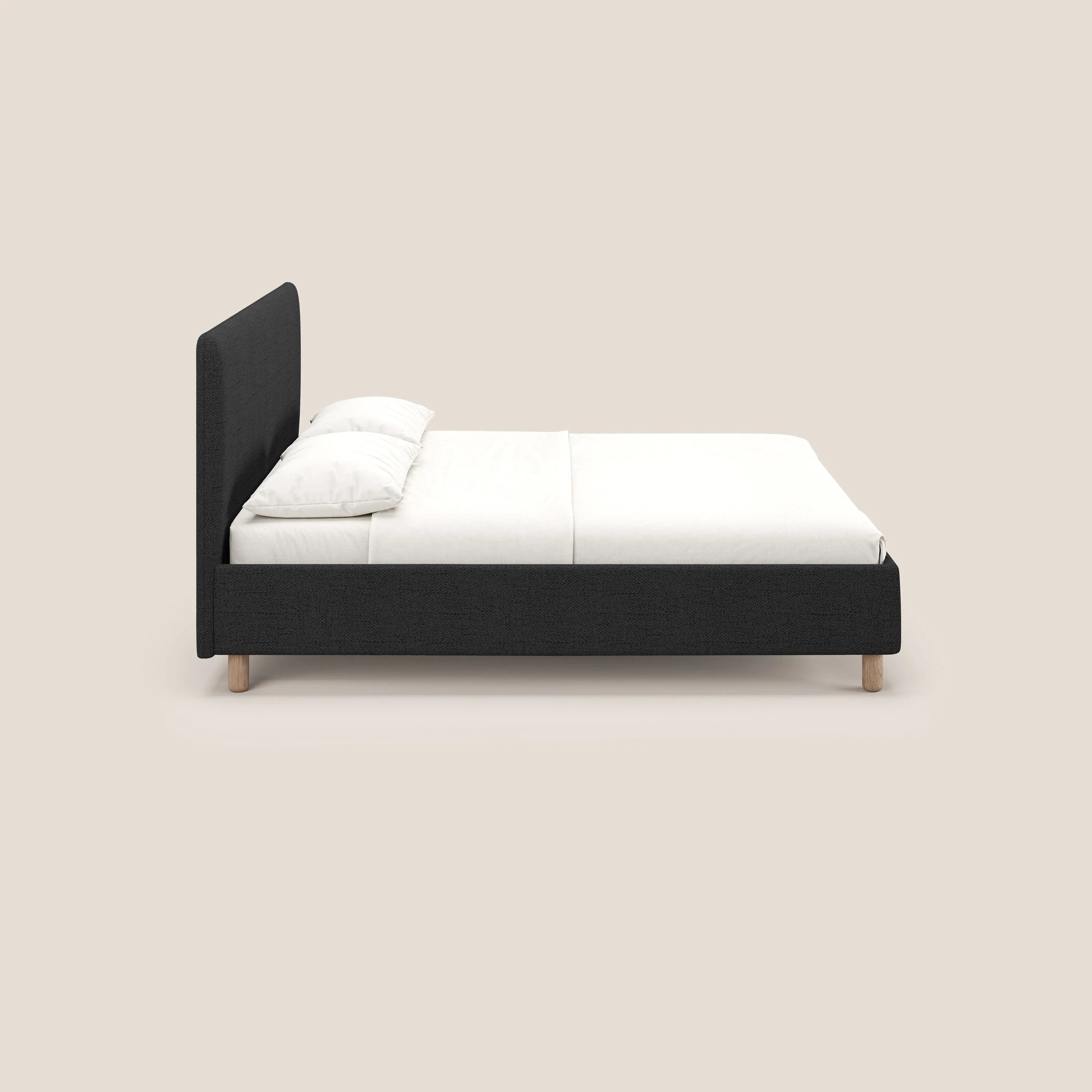 Serena lit coffre scandinave compact en tissu flammé imperméable T03 anthracite - Image 4