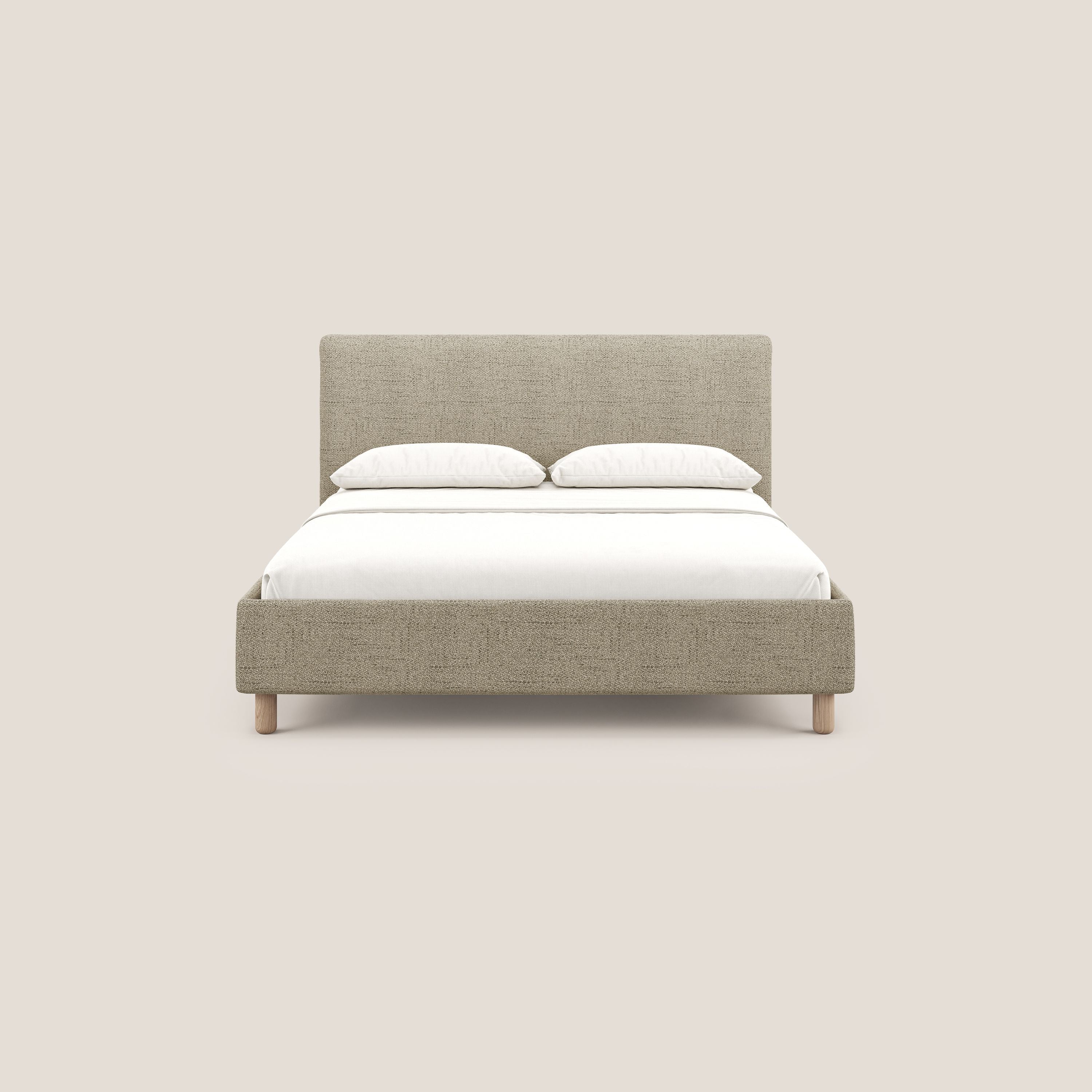 Serena lit coffre scandinave compact en tissu flammé imperméable T03 beige - Image 3