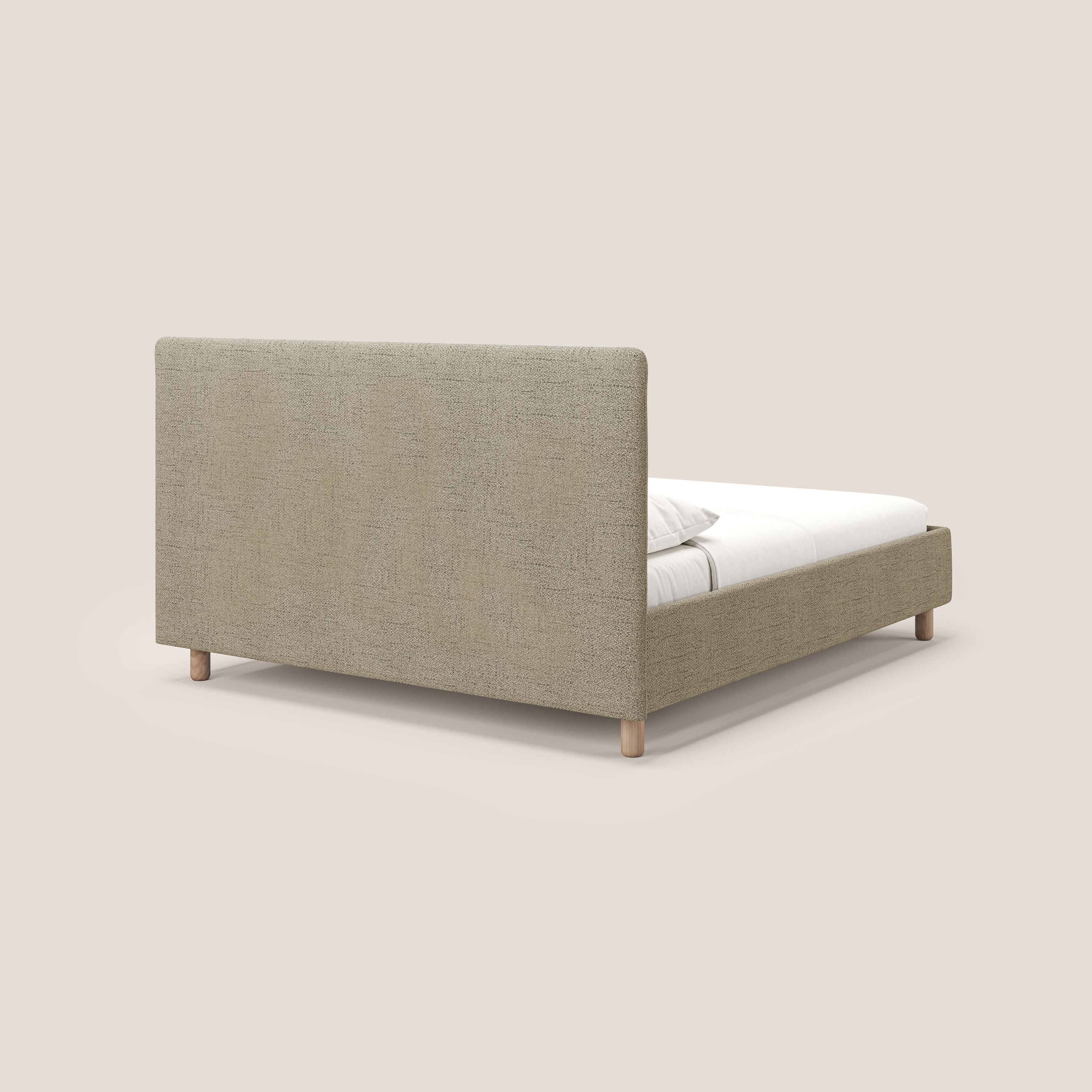 Serena lit coffre scandinave compact en tissu flammé imperméable T03 beige - Image 5