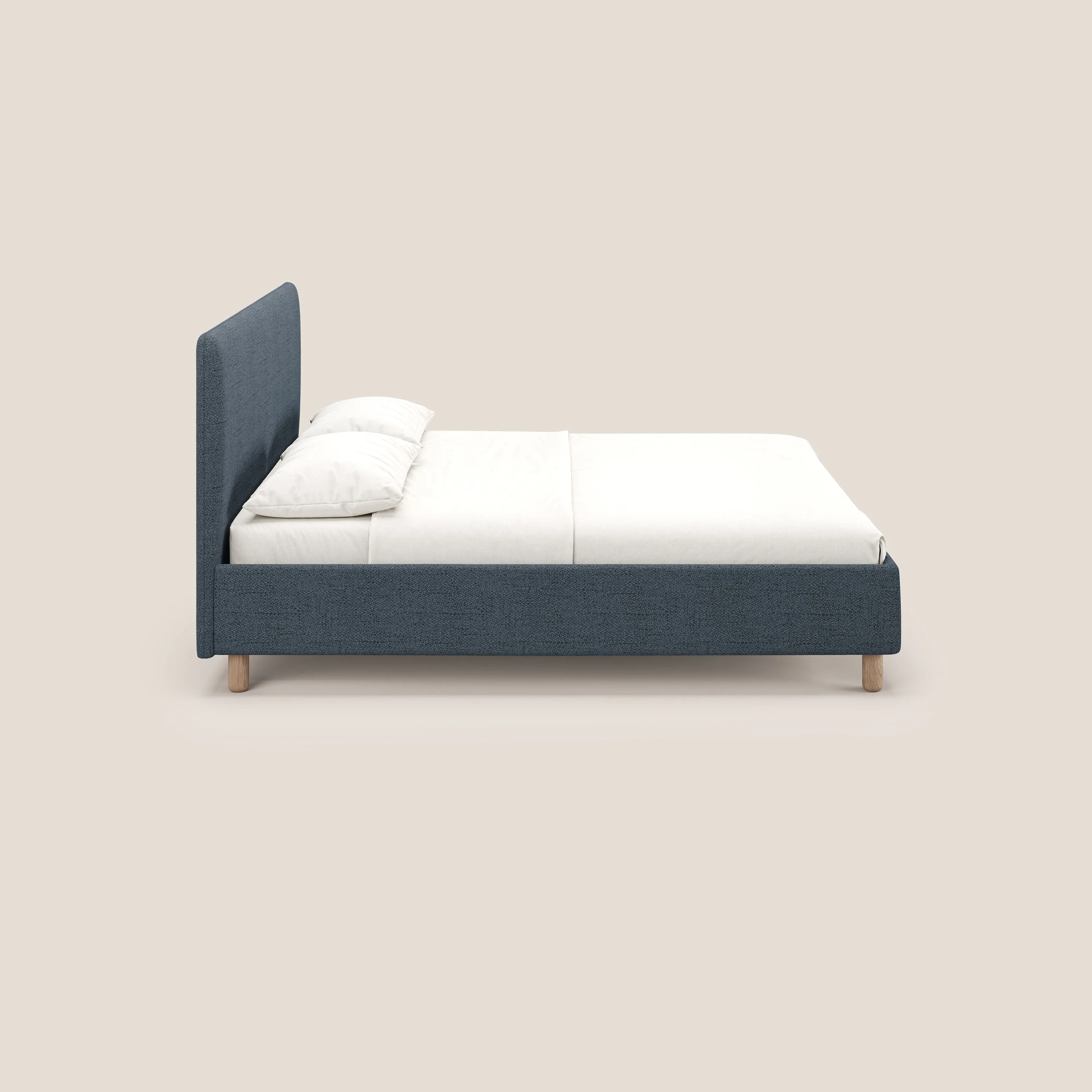 Serena lit coffre scandinave compact en tissu flammé imperméable T03 bleu - Image 4