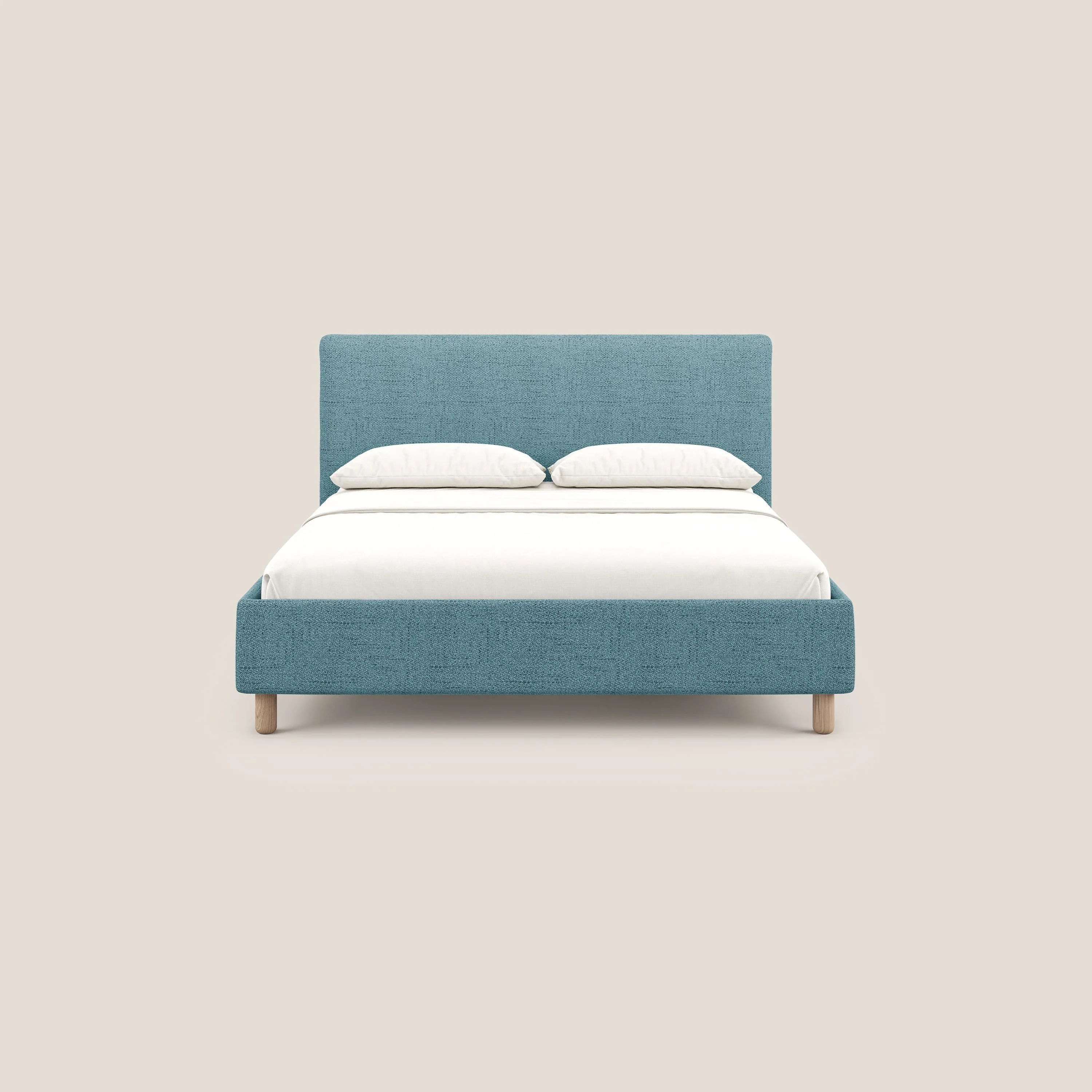 Serena lit coffre scandinave compact en tissu flammé imperméable T03 bleu ciel - Image 4