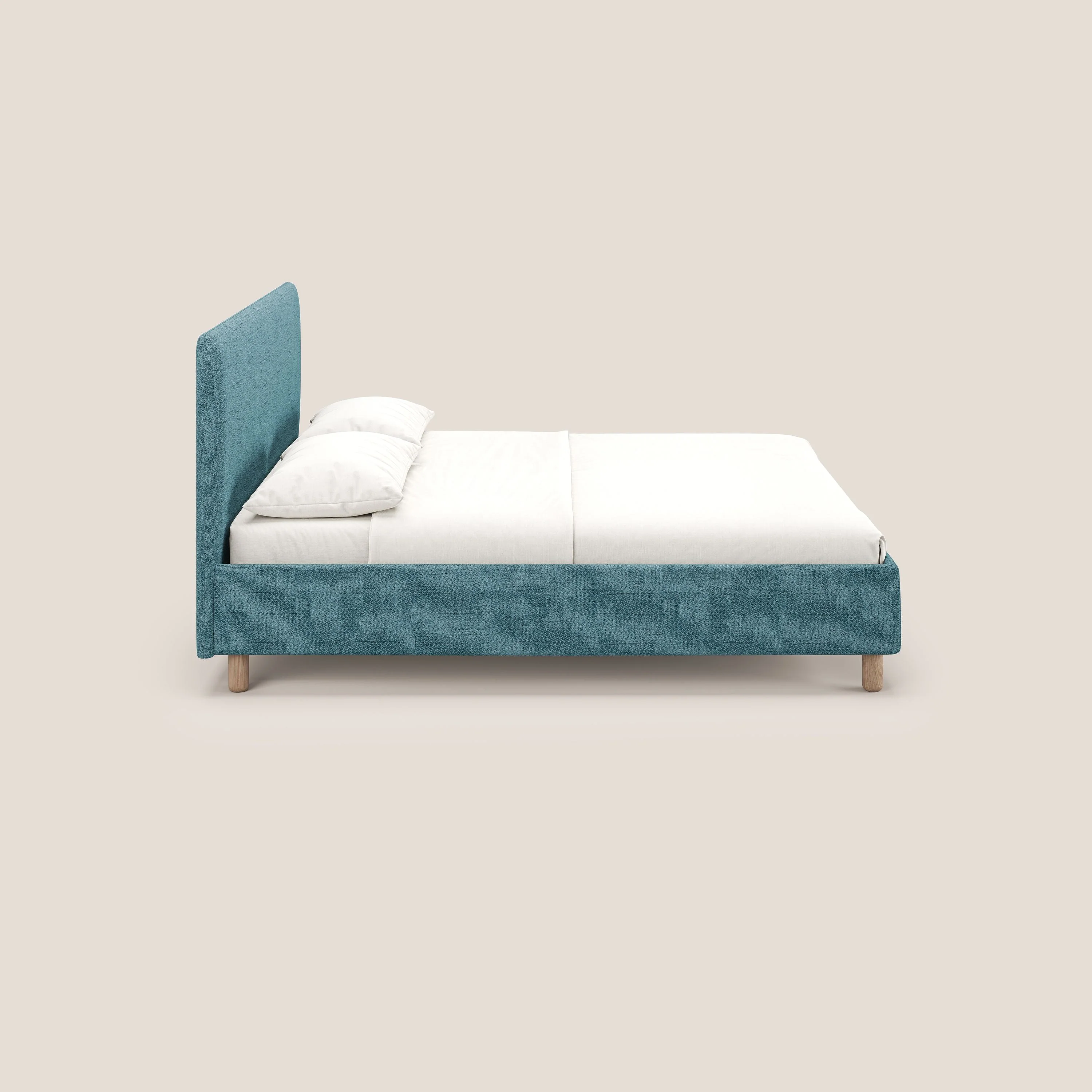 Serena lit coffre scandinave compact en tissu flammé imperméable T03 bleu ciel - Image 5