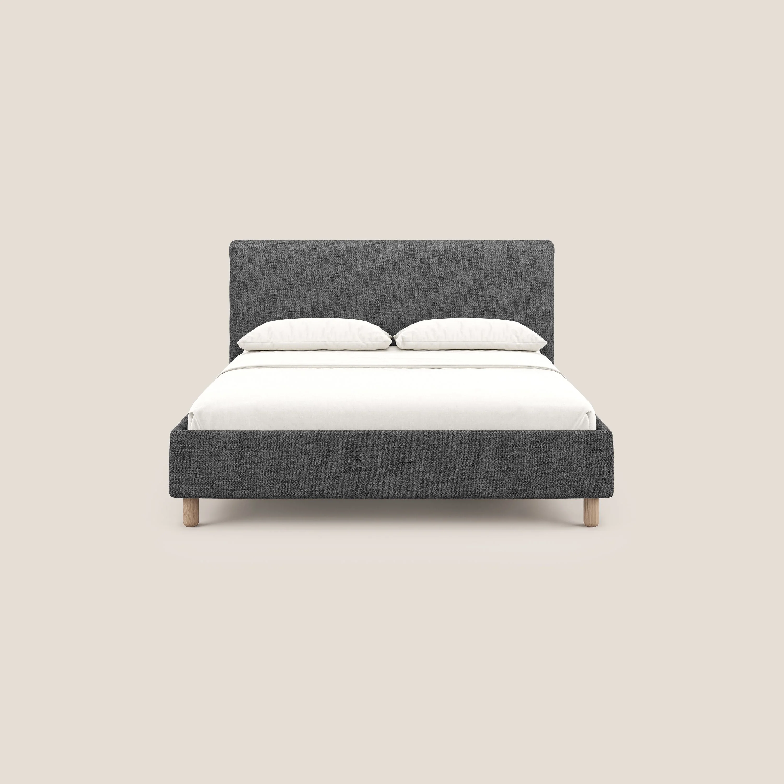 Serena lit coffre scandinave compact en tissu flammé imperméable T03 gris - Image 3