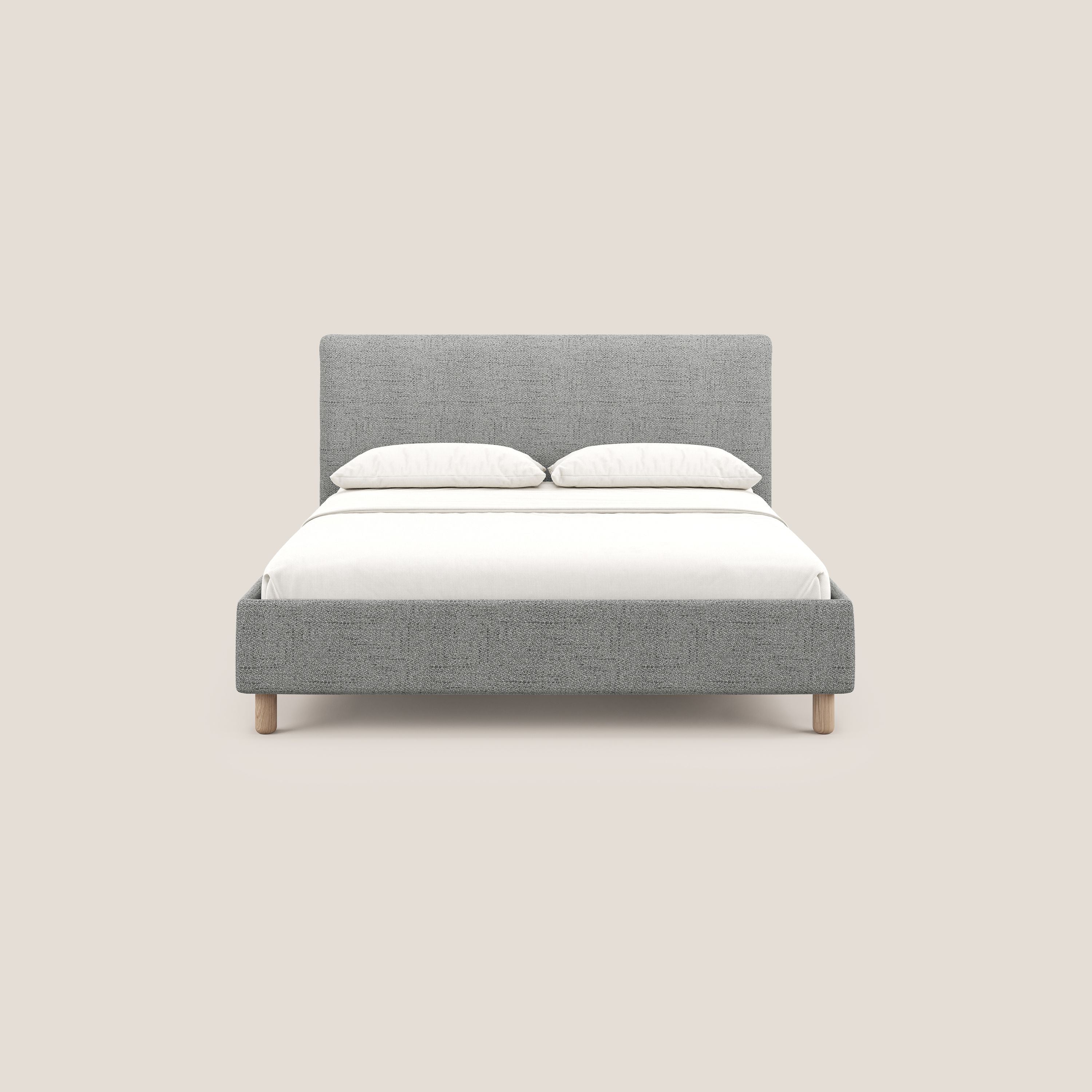 Serena lit coffre scandinave compact en tissu flammé imperméable T03 gris clair - Image 3