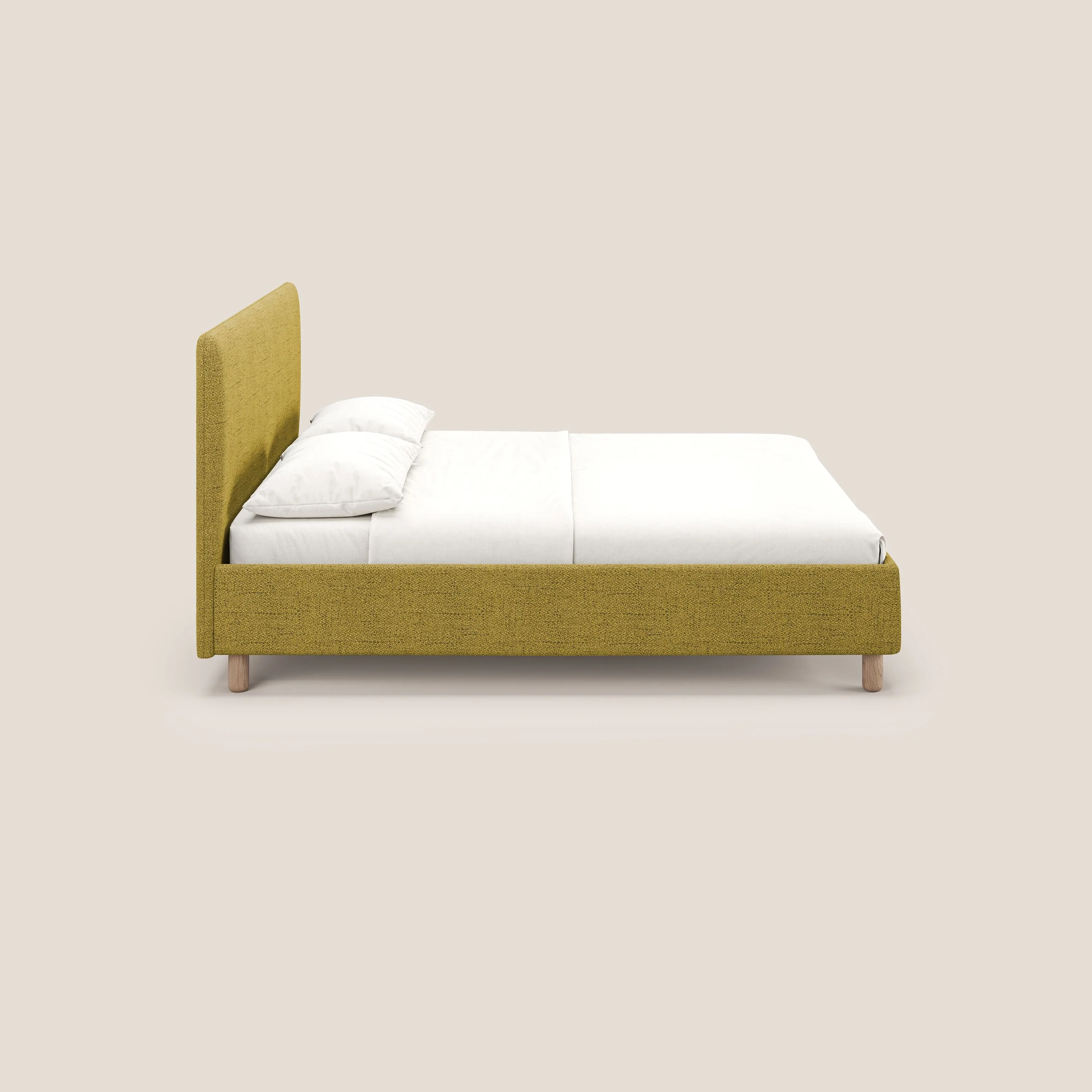 Serena lit coffre scandinave compact en tissu flammé imperméable T03 jaune - Image 4