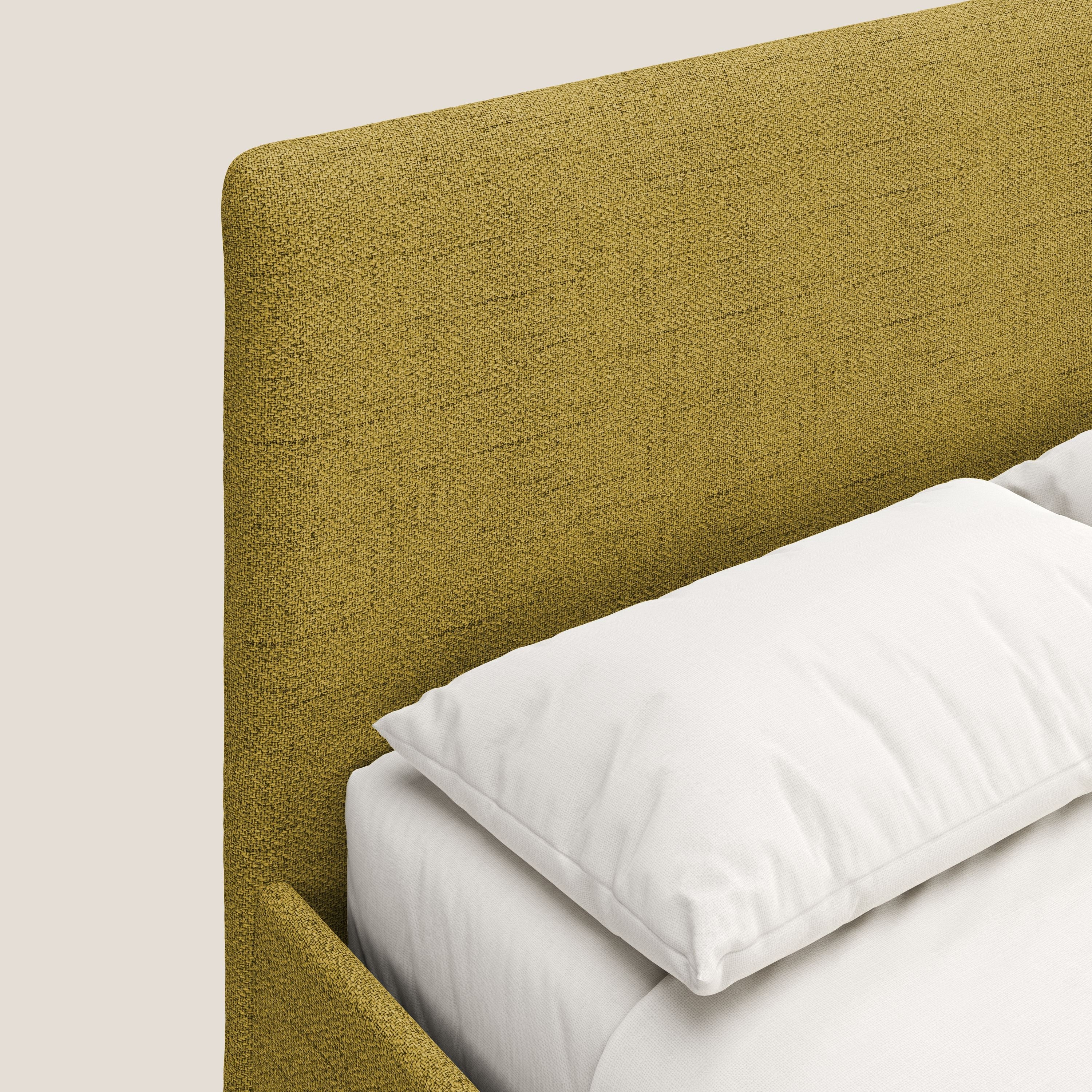Serena lit coffre scandinave compact en tissu flammé imperméable T03 jaune - Image 6