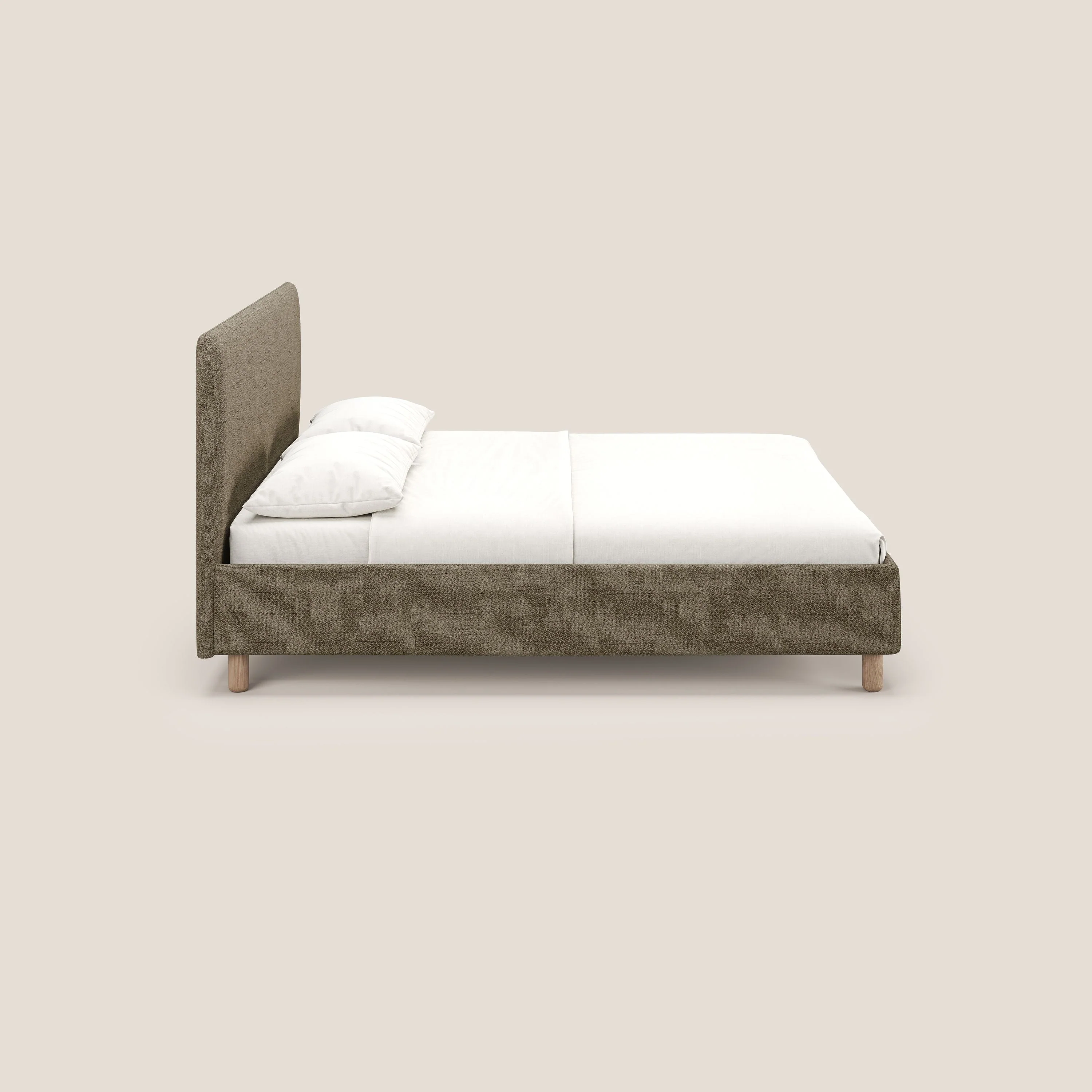 Serena lit coffre scandinave compact en tissu flammé imperméable T03 marron - Image 4