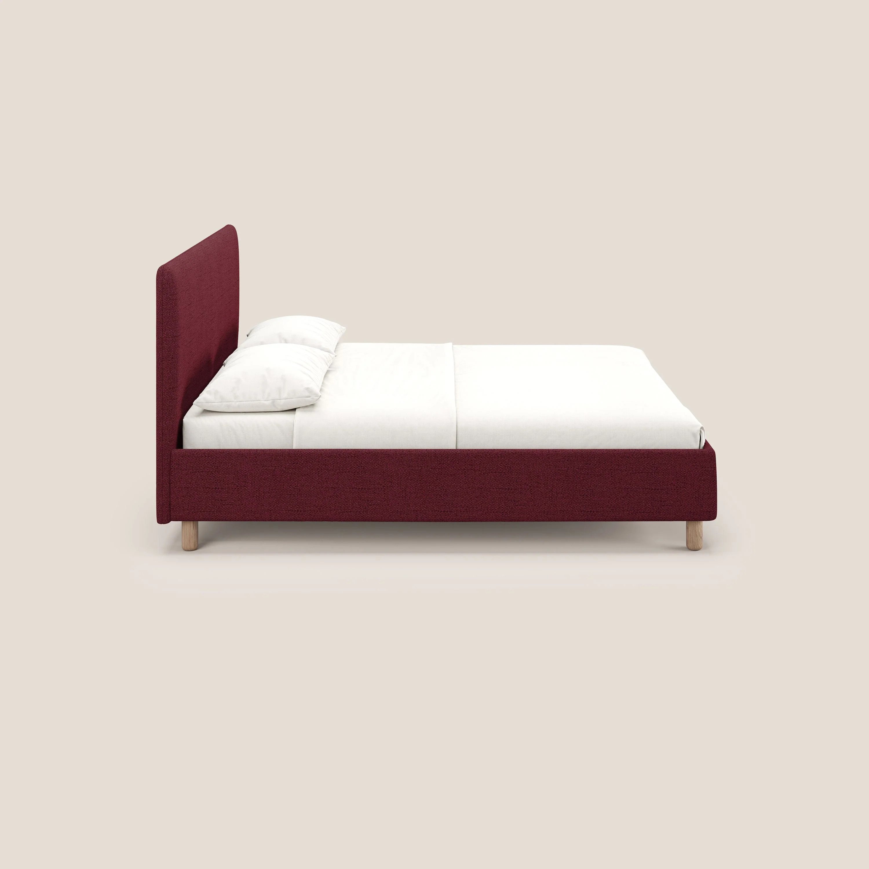 Serena lit coffre scandinave compact en tissu flammé imperméable T03 rouge - Image 4