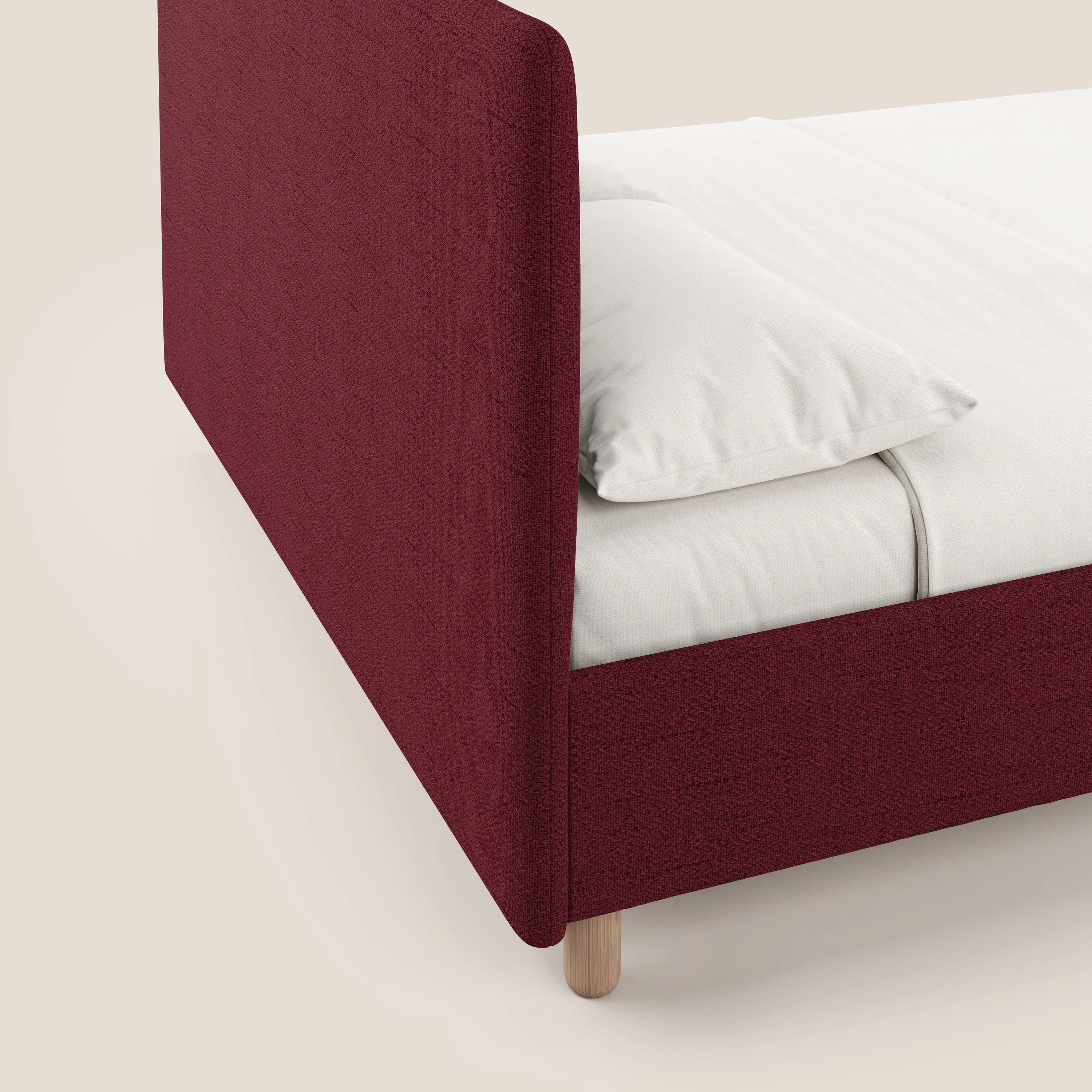Serena lit coffre scandinave compact en tissu flammé imperméable T03 rouge - Image 7
