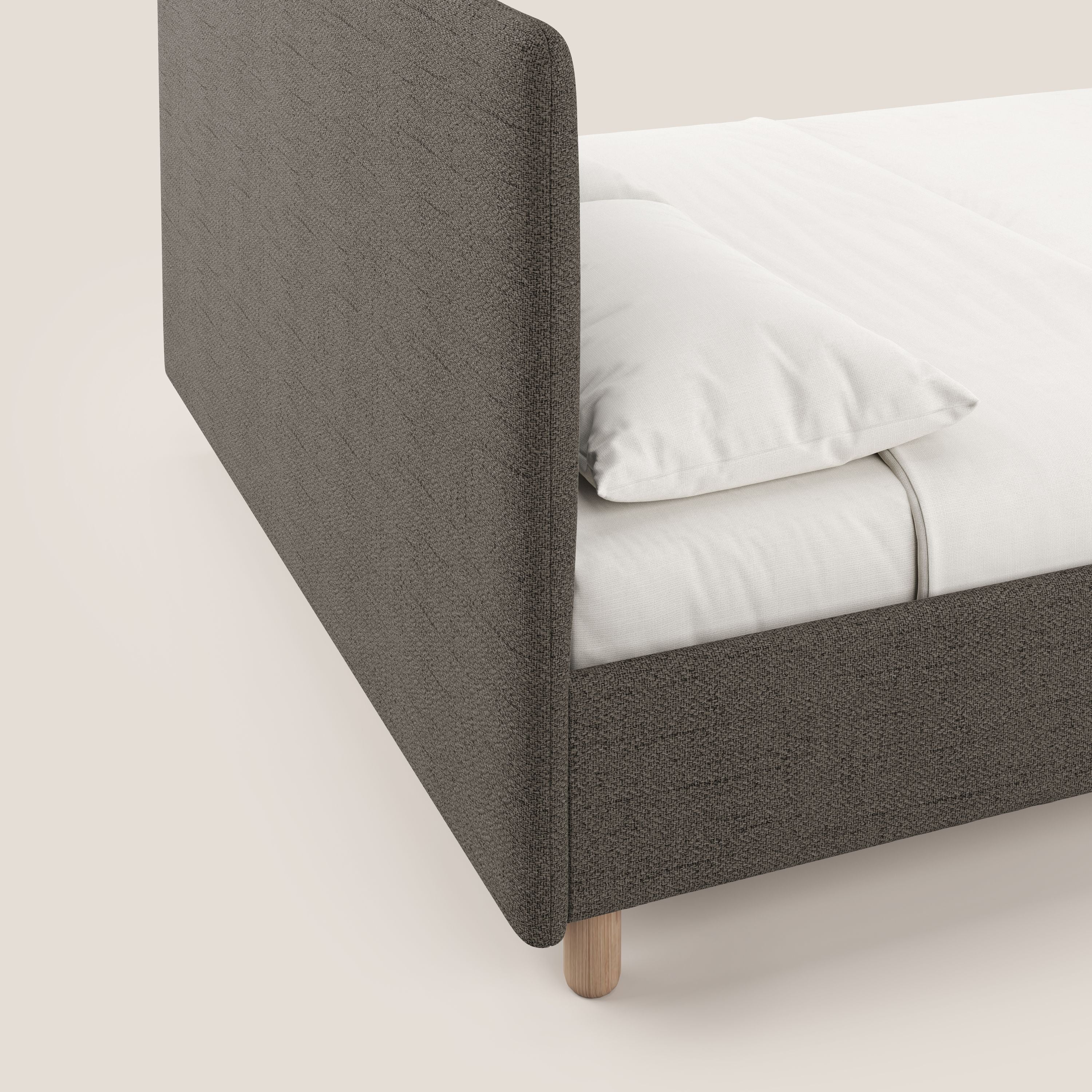 Serena lit coffre scandinave compact en tissu flammé imperméable T03 taupe - Image 7