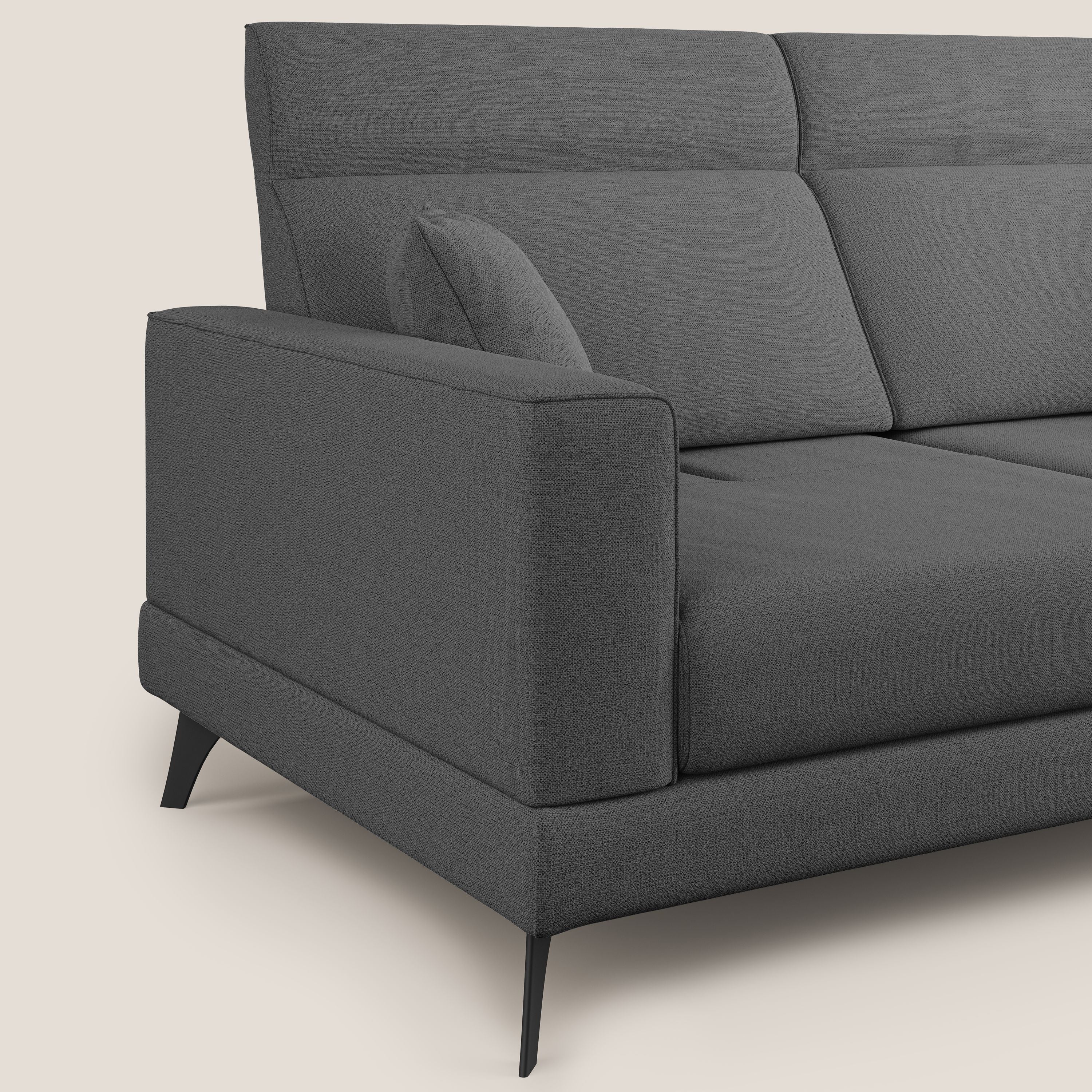Slide Canapé avec dossiers coulissants et appuie-tête en tissu simili coton imperméable T19 anthracite - Image 9