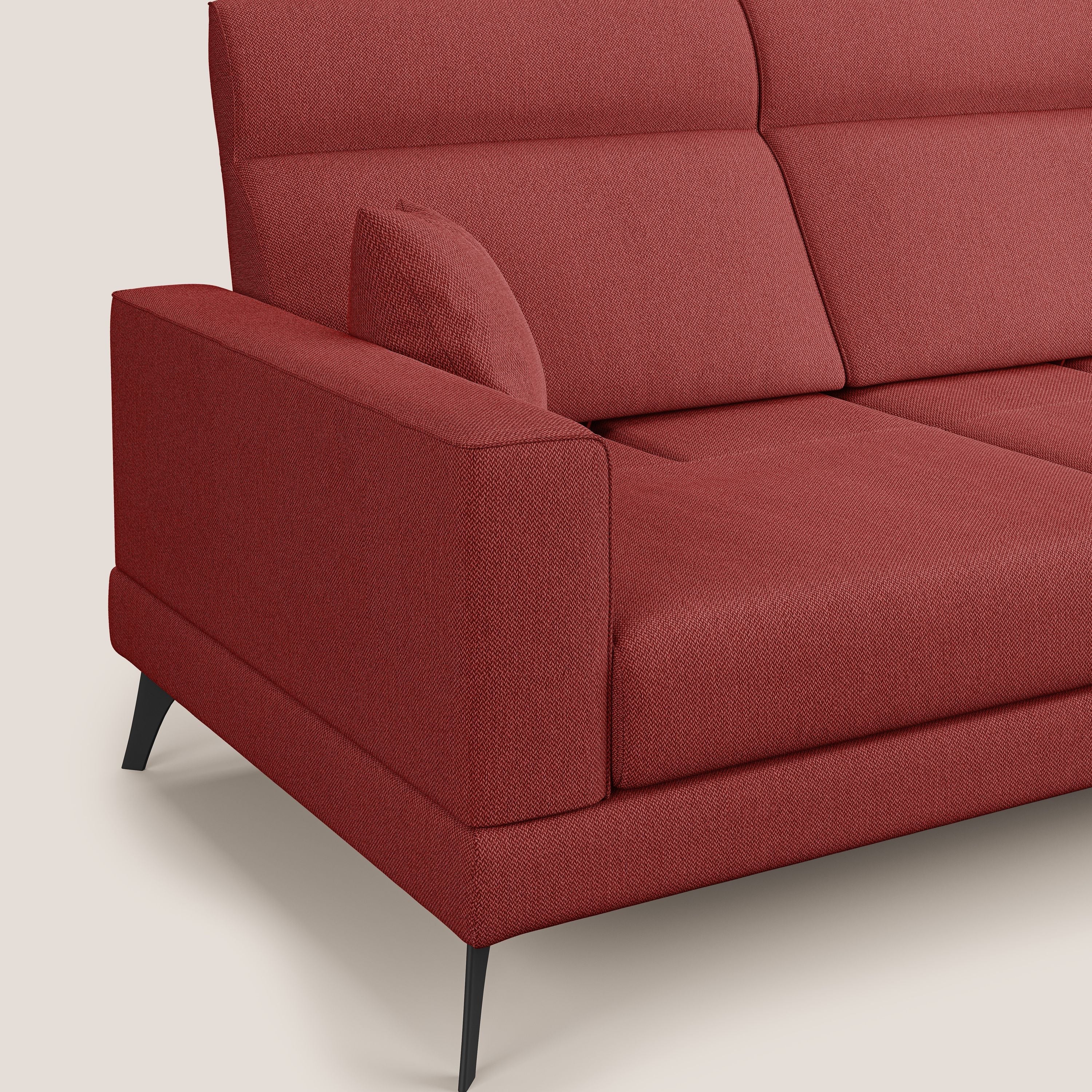 Slide canapé d'angle avec dossier coulissants et appuie-tête réglables en tissu  détachable T05 rouge - Image 8