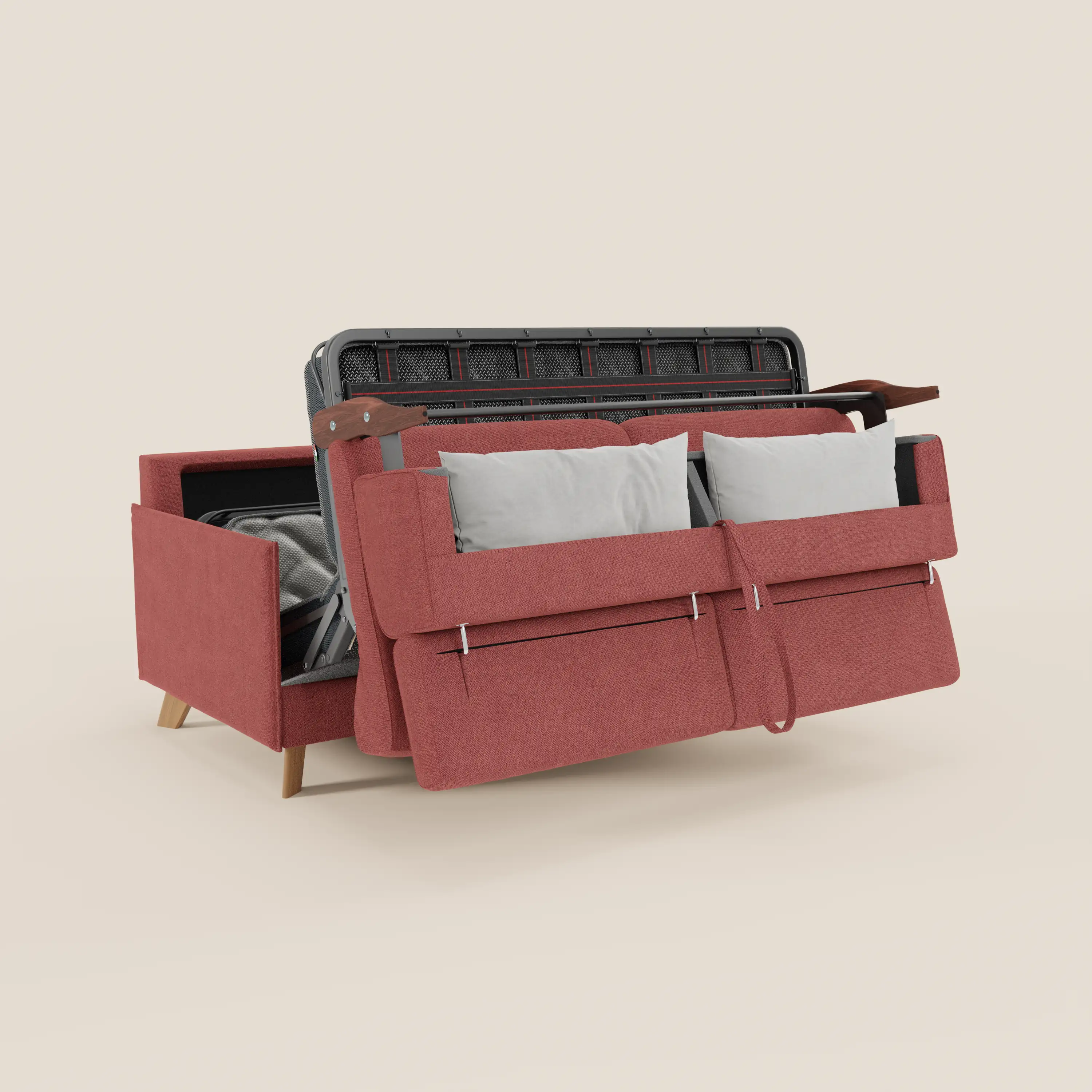 Sole Canapé convertible avec têtières réglables - design élégant 100% déhoussable en tissu détachable T23 - Image 59