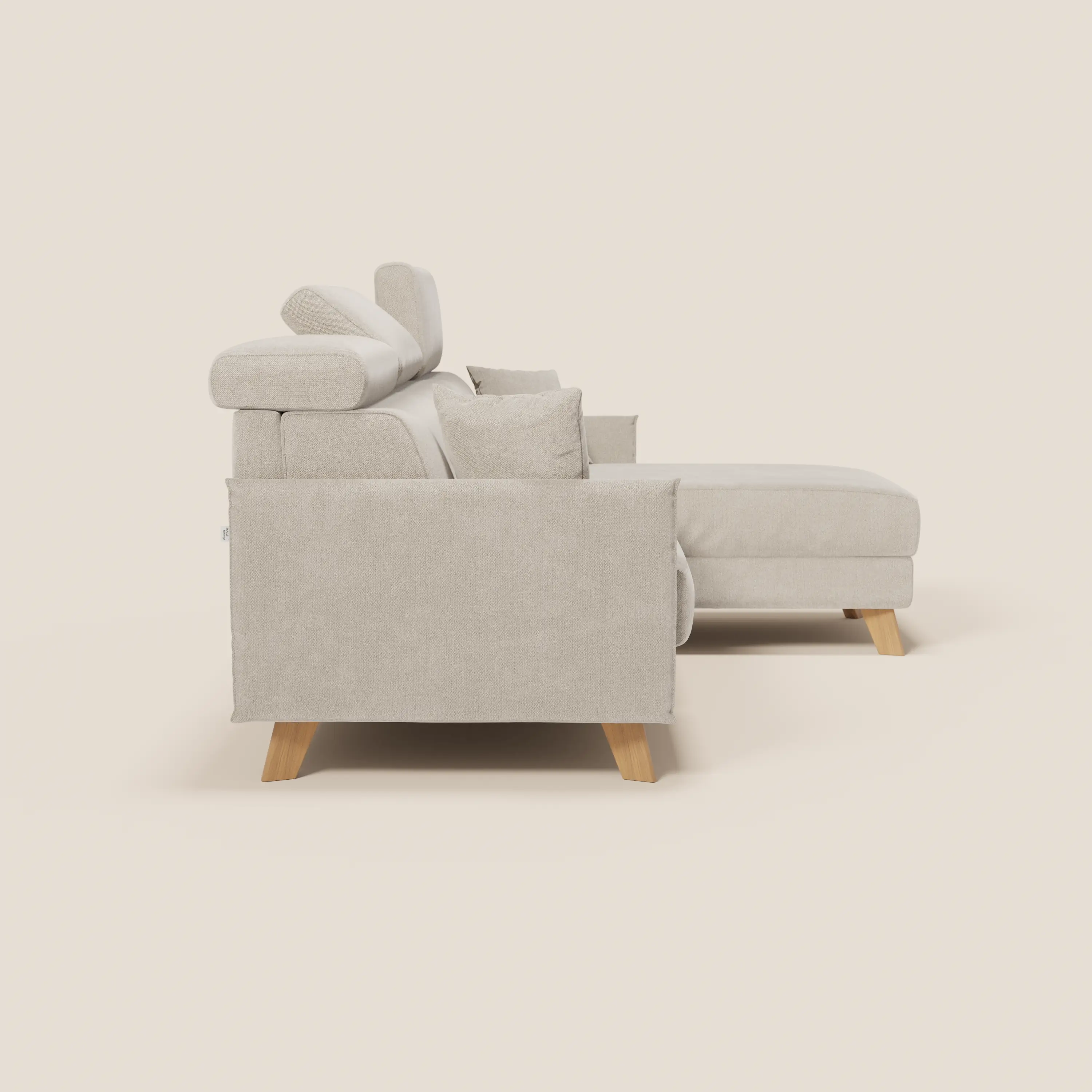 Sole Canapé d'angle convertible avec chaise longue avec coffre et têtières inclinables - tissu détachable T23 - Image 103