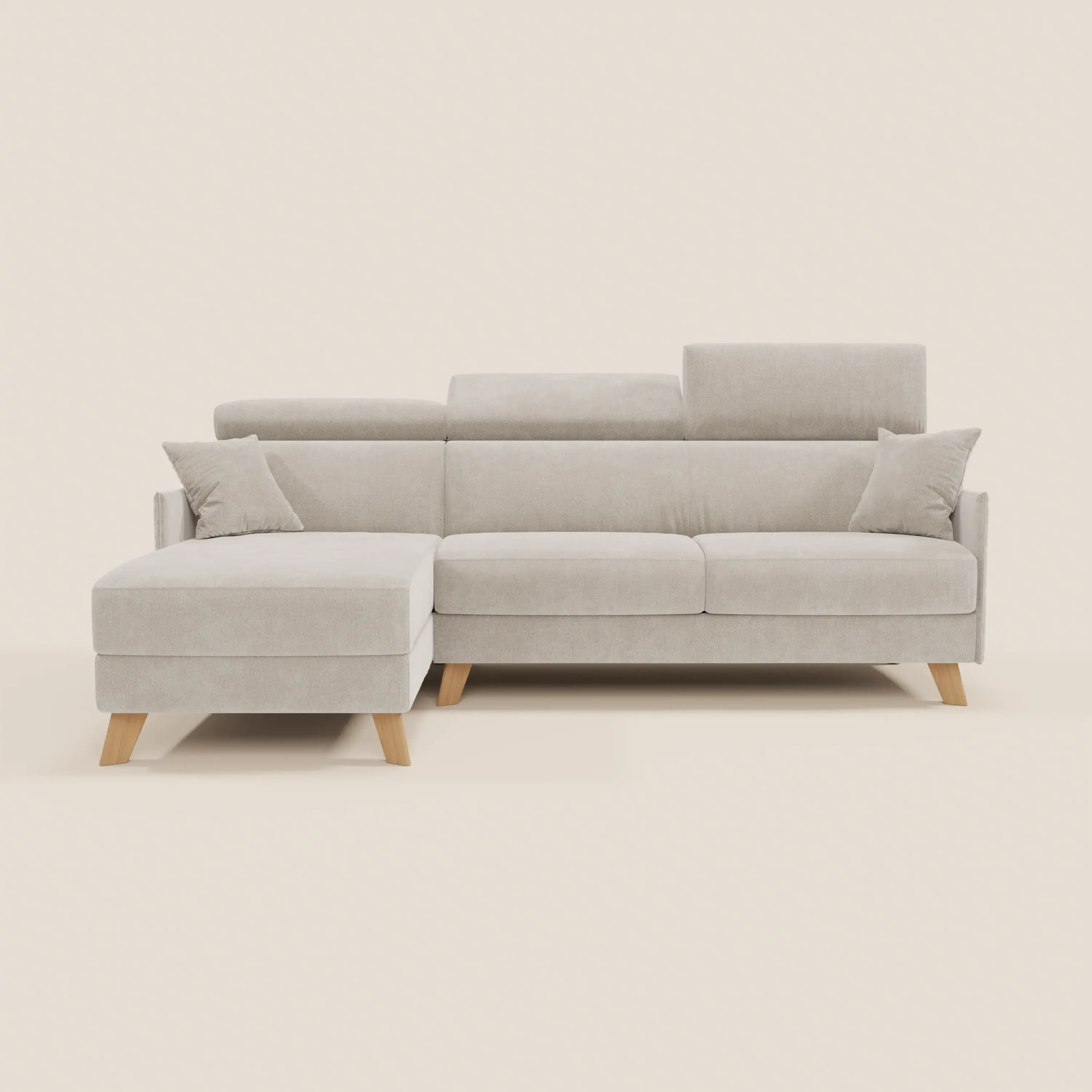 Sole Canapé d'angle convertible avec chaise longue avec coffre et têtières inclinables - tissu détachable T23 - Image 106
