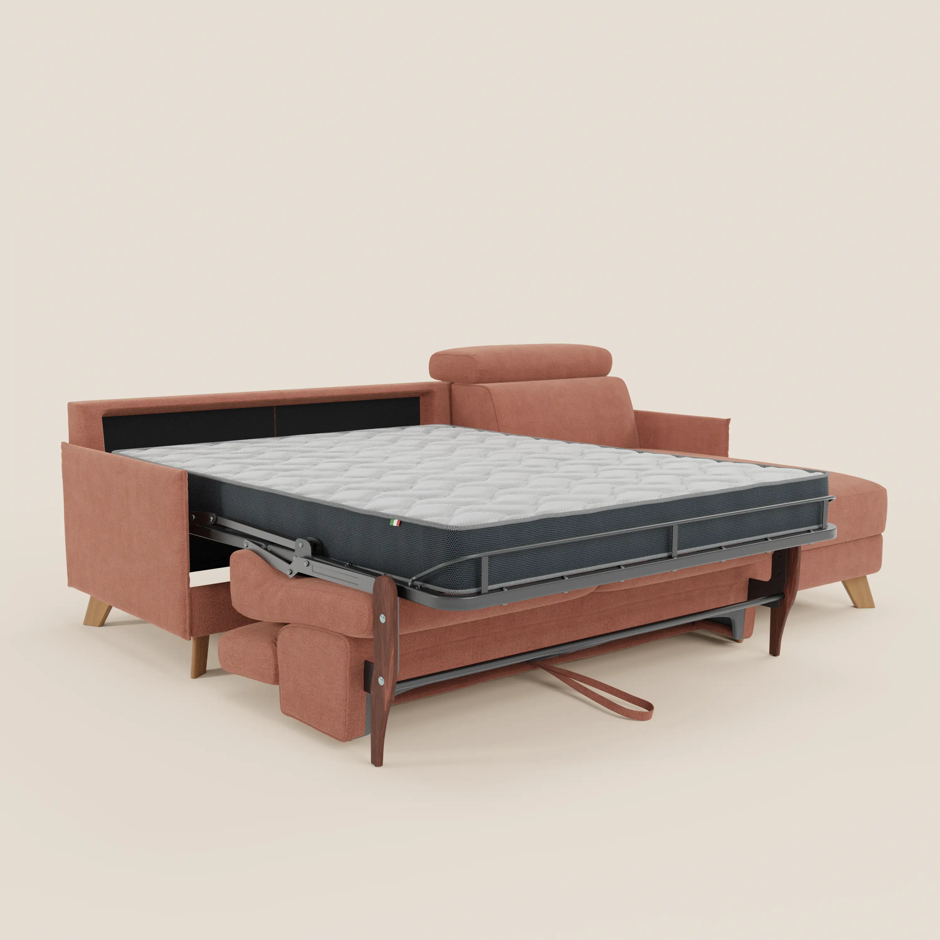 Sole Canapé d'angle convertible avec chaise longue avec coffre et têtières inclinables - tissu détachable T23 - Image 120