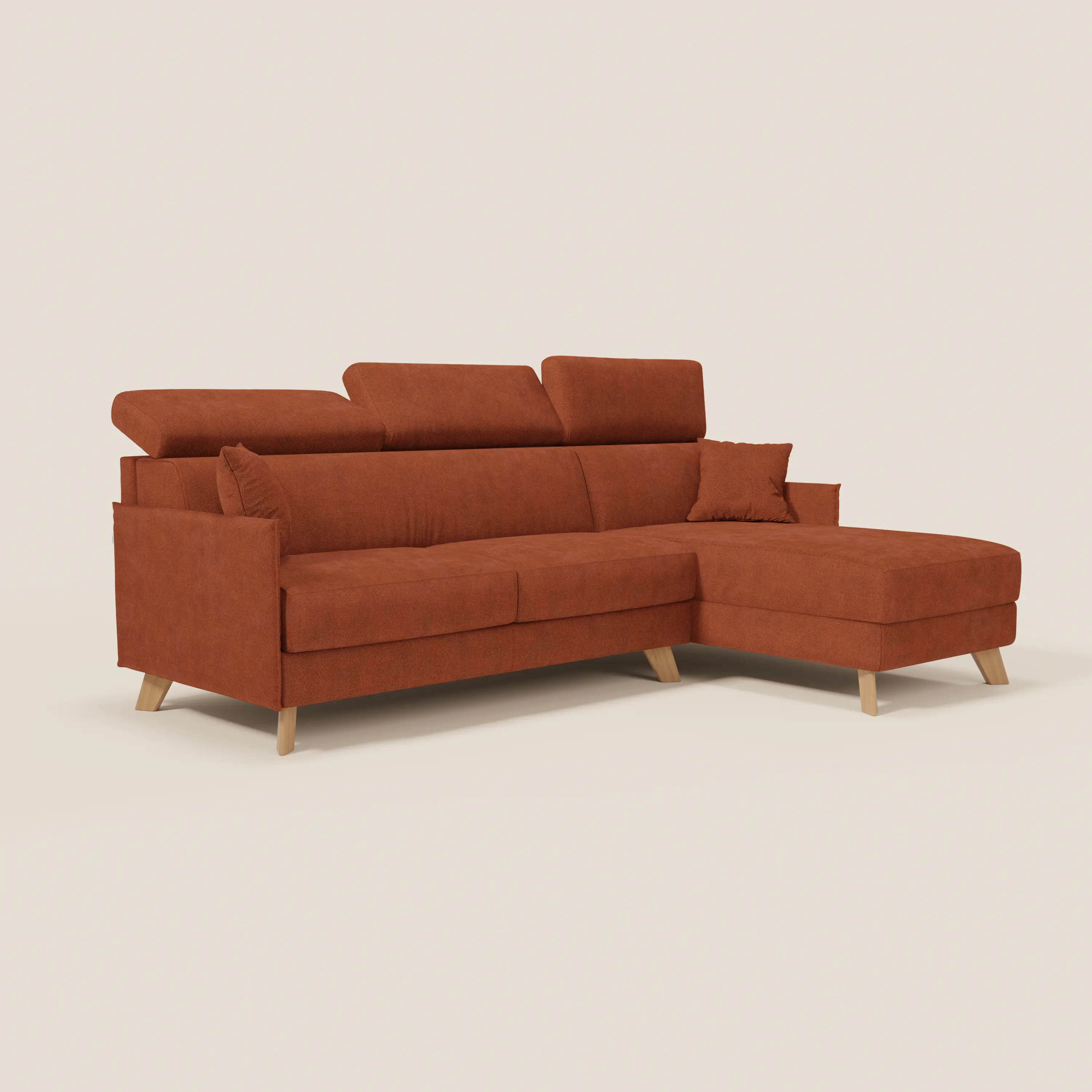 Sole Canapé d'angle convertible avec chaise longue avec coffre et têtières inclinables - tissu détachable T23 - Image 126
