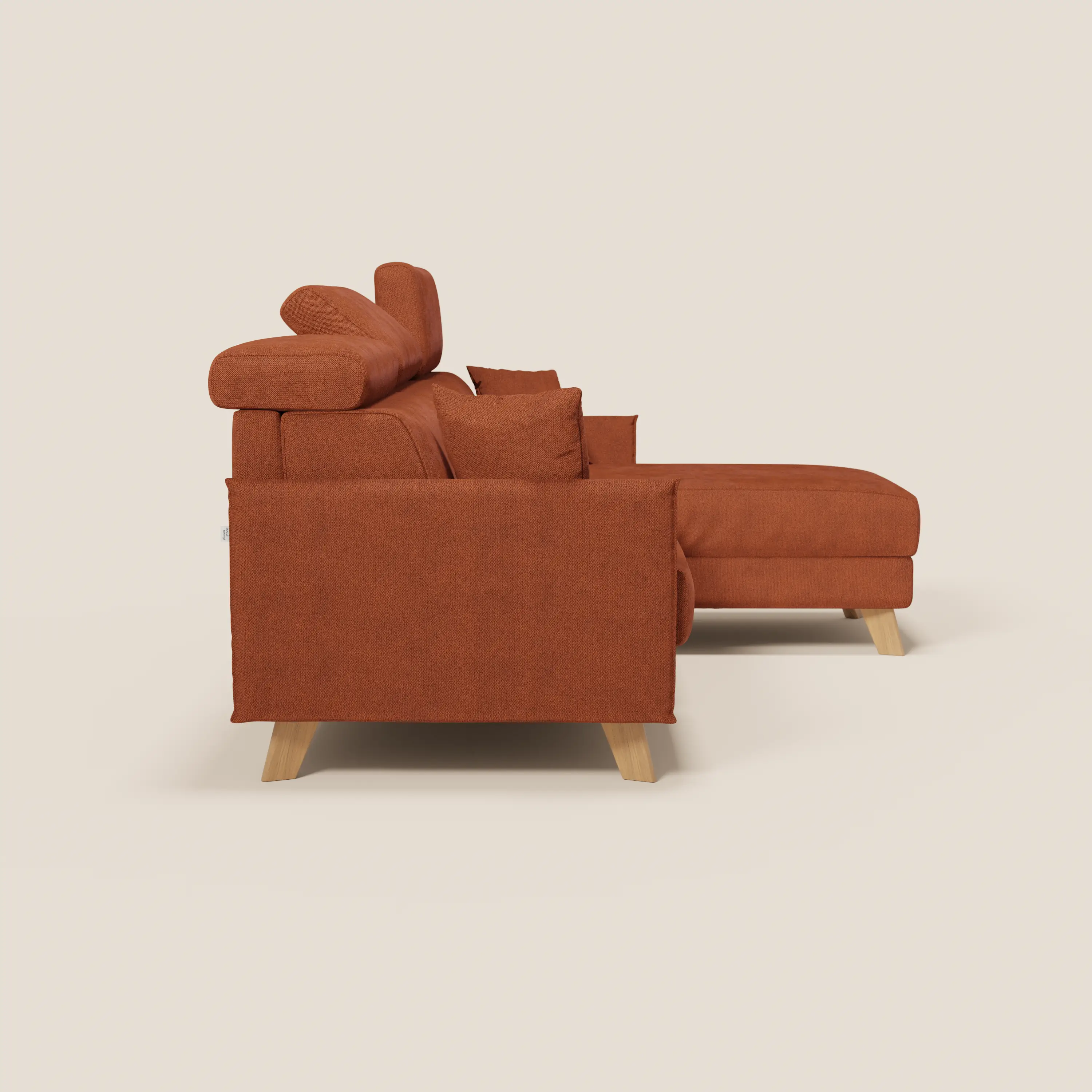 Sole Canapé d'angle convertible avec chaise longue avec coffre et têtières inclinables - tissu détachable T23 - Image 131