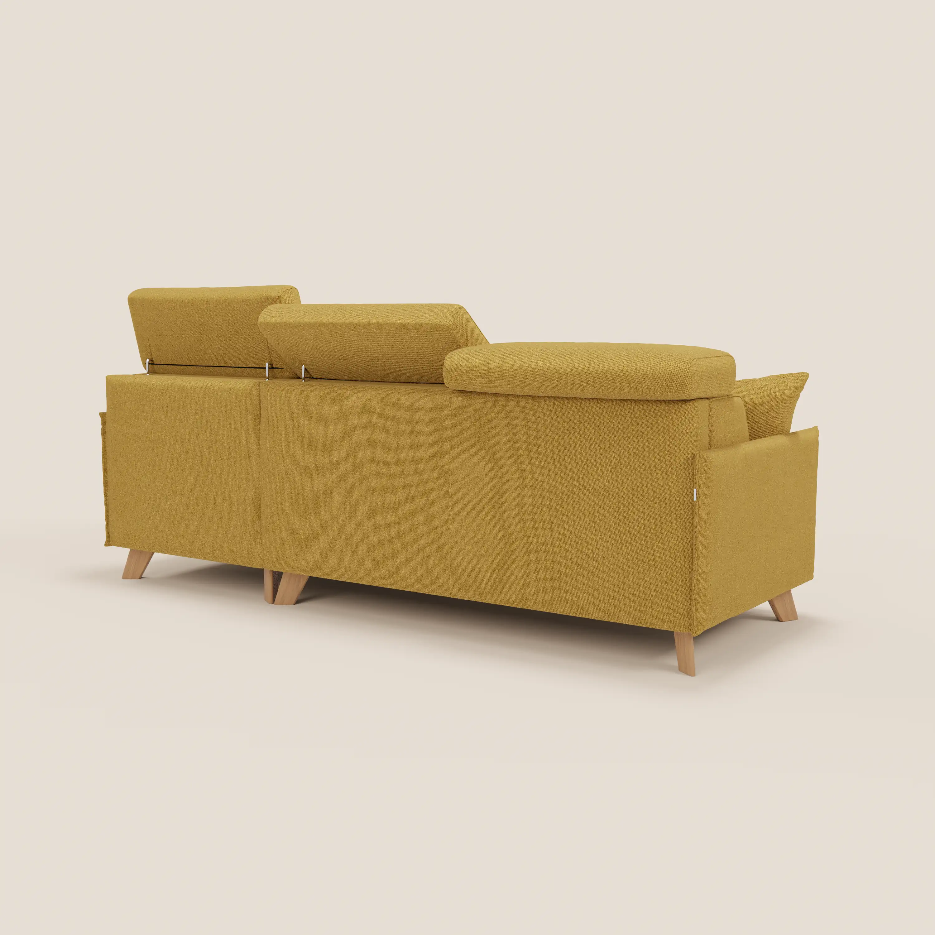 Sole Canapé d'angle convertible avec chaise longue avec coffre et têtières inclinables - tissu détachable T23 - Image 14