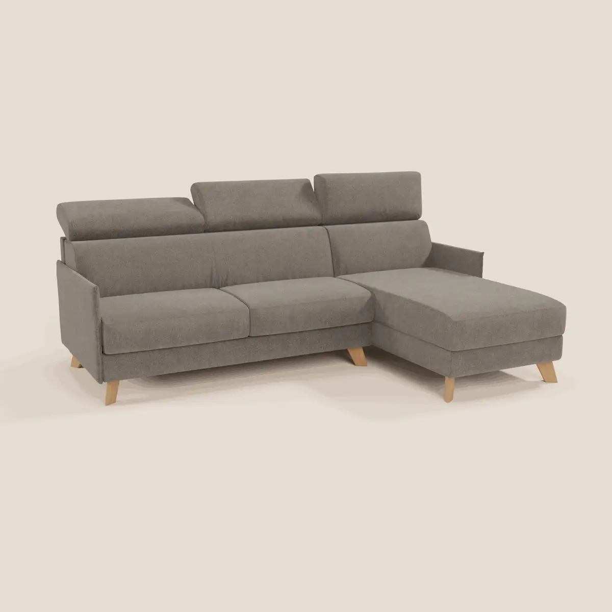 Sole Canapé d'angle convertible avec chaise longue avec coffre et têtières inclinables - tissu détachable T23 - Image 140