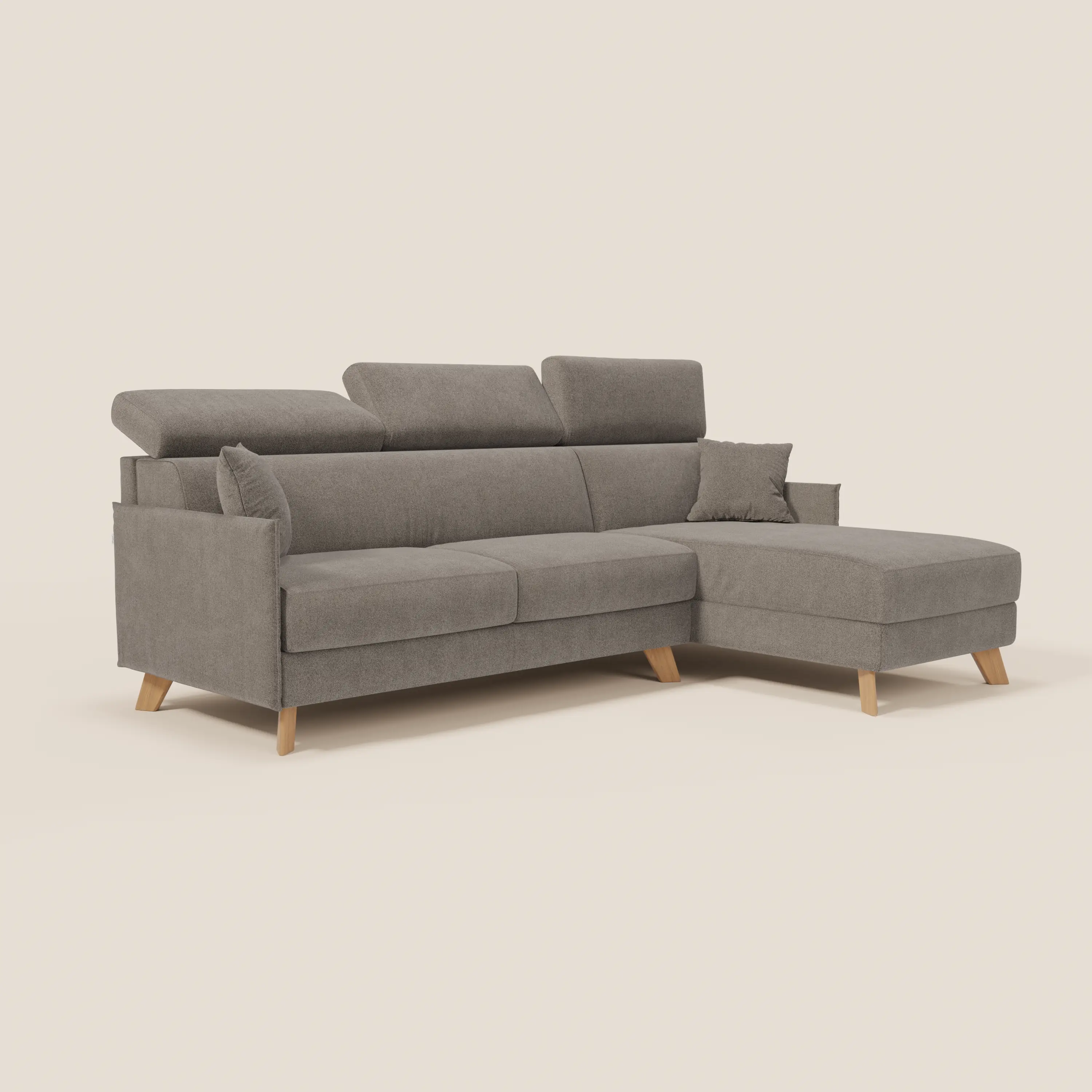Sole Canapé d'angle convertible avec chaise longue avec coffre et têtières inclinables - tissu détachable T23 - Image 141
