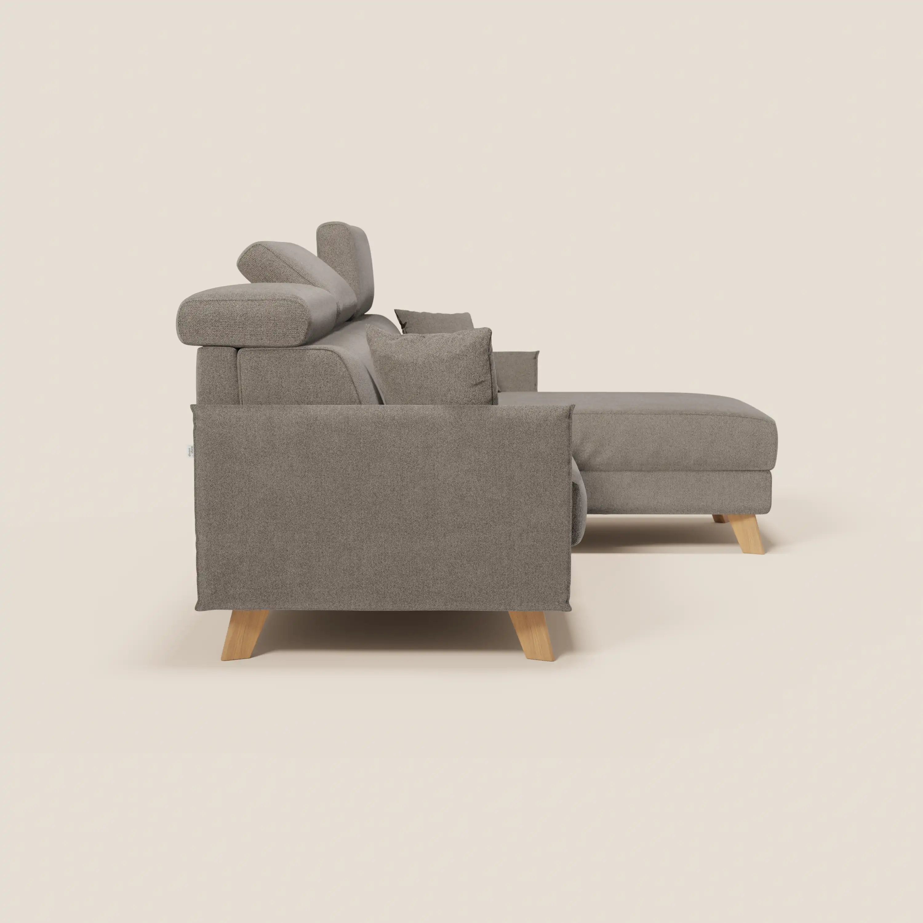 Sole Canapé d'angle convertible avec chaise longue avec coffre et têtières inclinables - tissu détachable T23 - Image 146