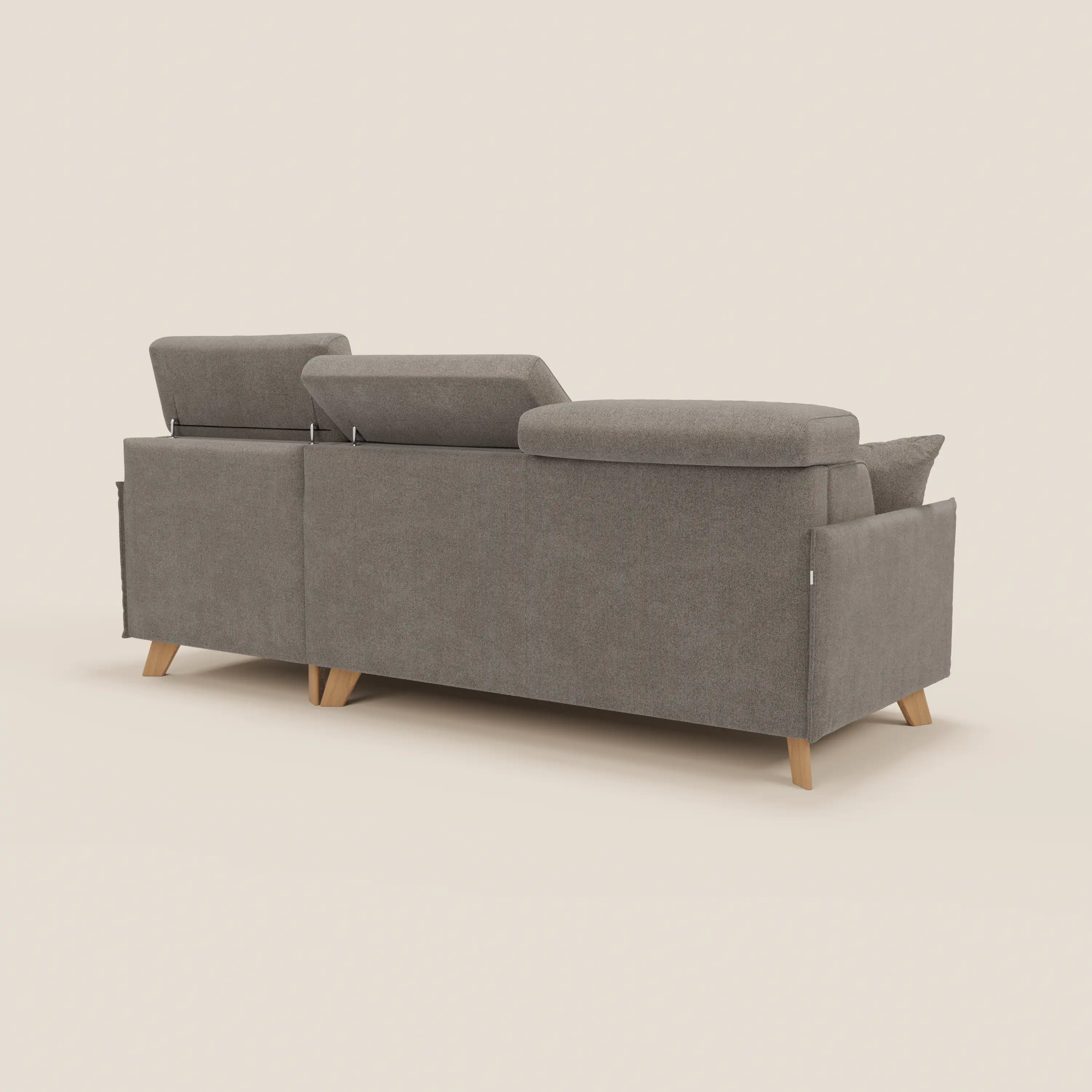 Sole Canapé d'angle convertible avec chaise longue avec coffre et têtières inclinables - tissu détachable T23 - Image 149