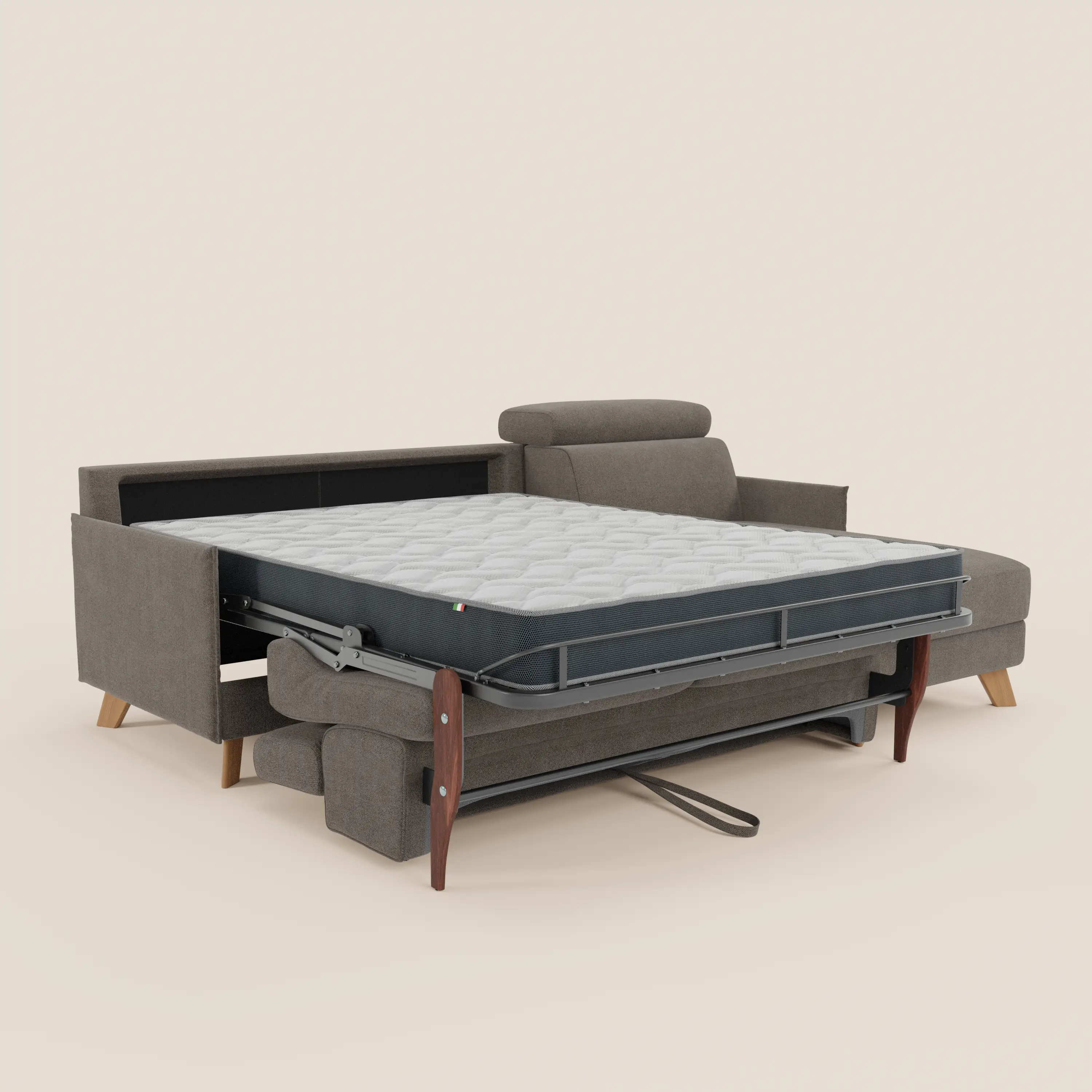 Sole Canapé d'angle convertible avec chaise longue avec coffre et têtières inclinables - tissu détachable T23 - Image 150