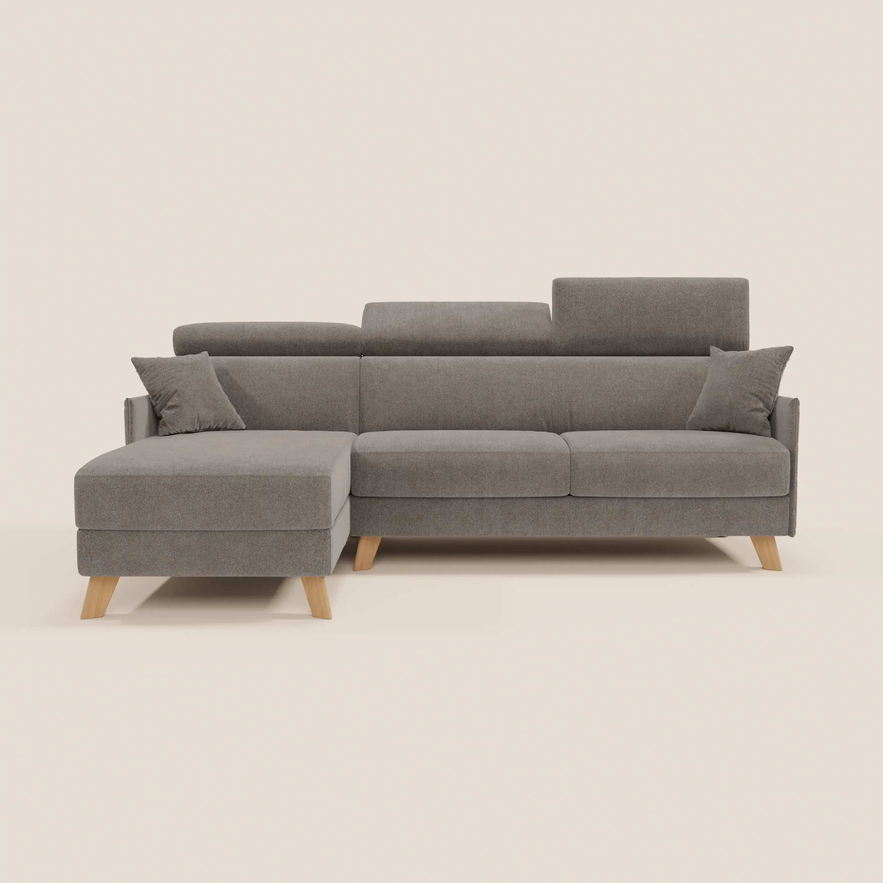 Sole Canapé d'angle convertible avec chaise longue avec coffre et têtières inclinables - tissu détachable T23 - Image 151