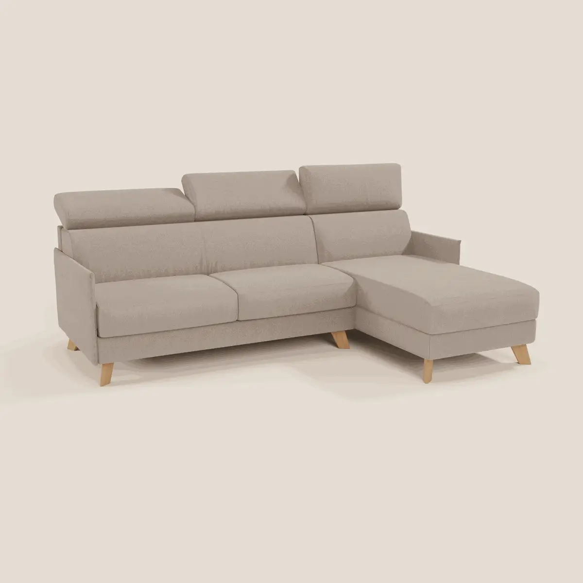 Sole Canapé d'angle convertible avec chaise longue avec coffre et têtières inclinables - tissu détachable T23 - Image 155