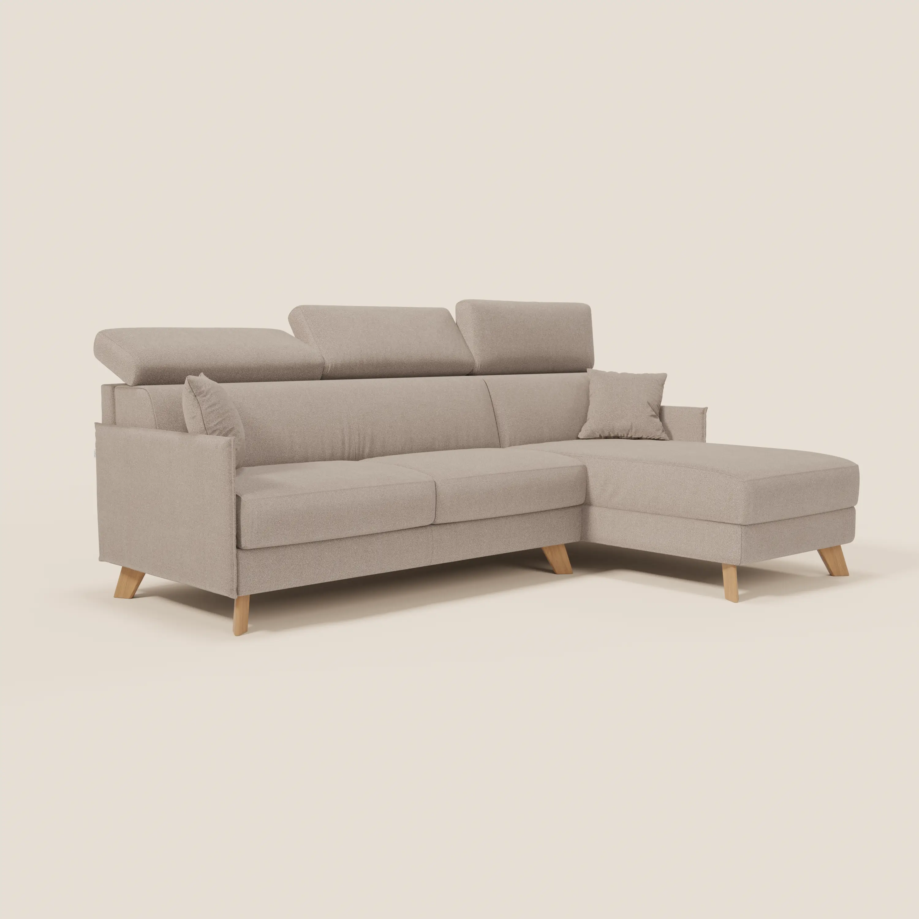Sole Canapé d'angle convertible avec chaise longue avec coffre et têtières inclinables - tissu détachable T23 - Image 156