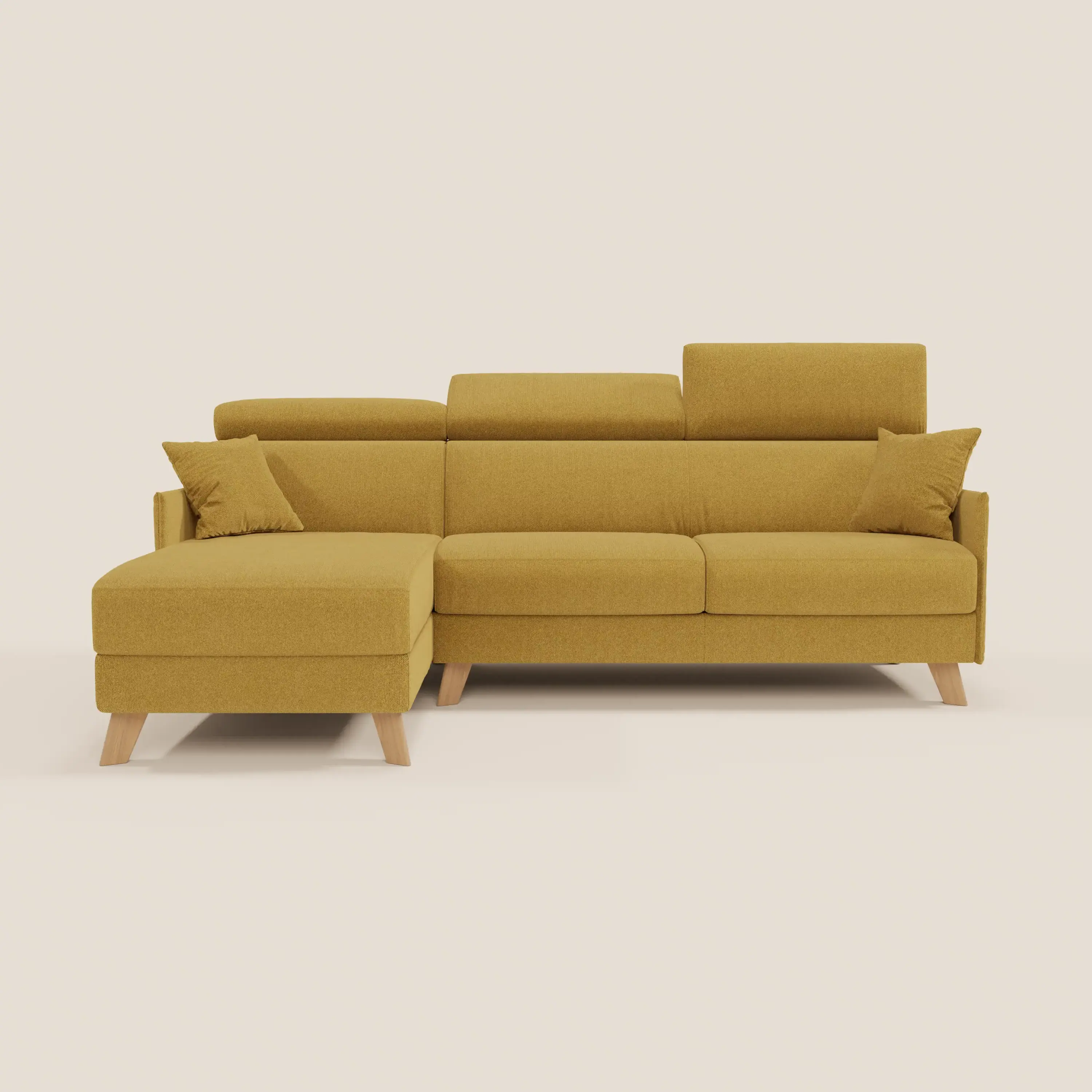 Sole Canapé d'angle convertible avec chaise longue avec coffre et têtières inclinables - tissu détachable T23 - Image 16