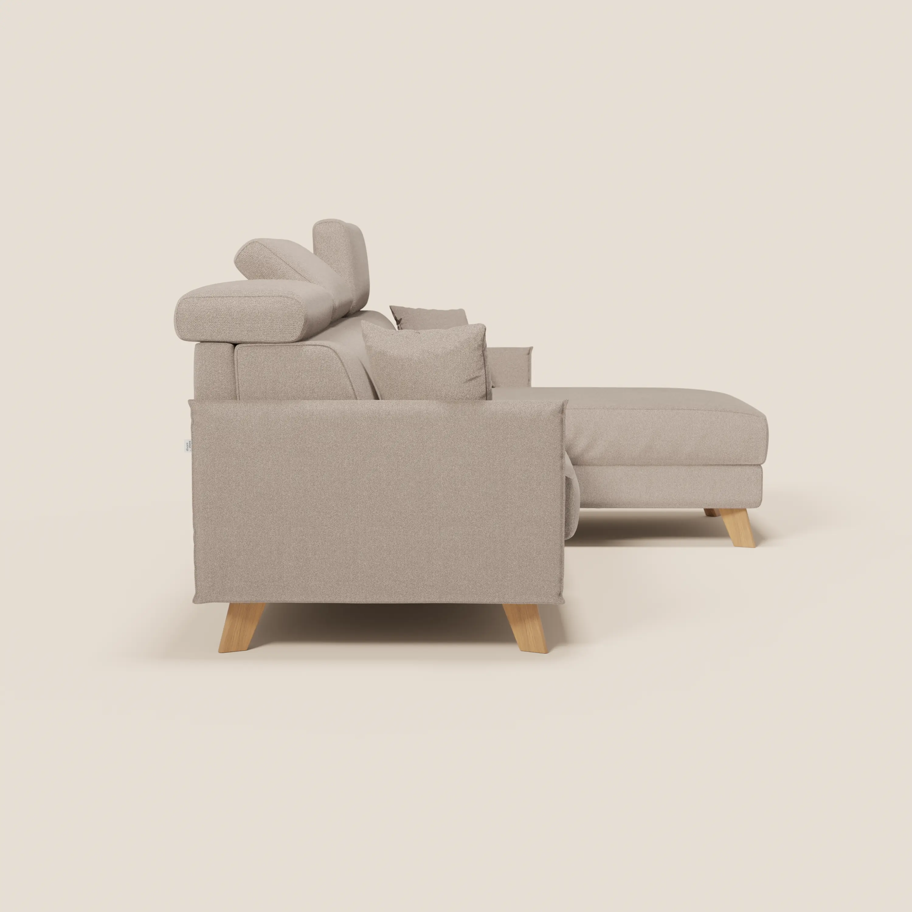Sole Canapé d'angle convertible avec chaise longue avec coffre et têtières inclinables - tissu détachable T23 - Image 161