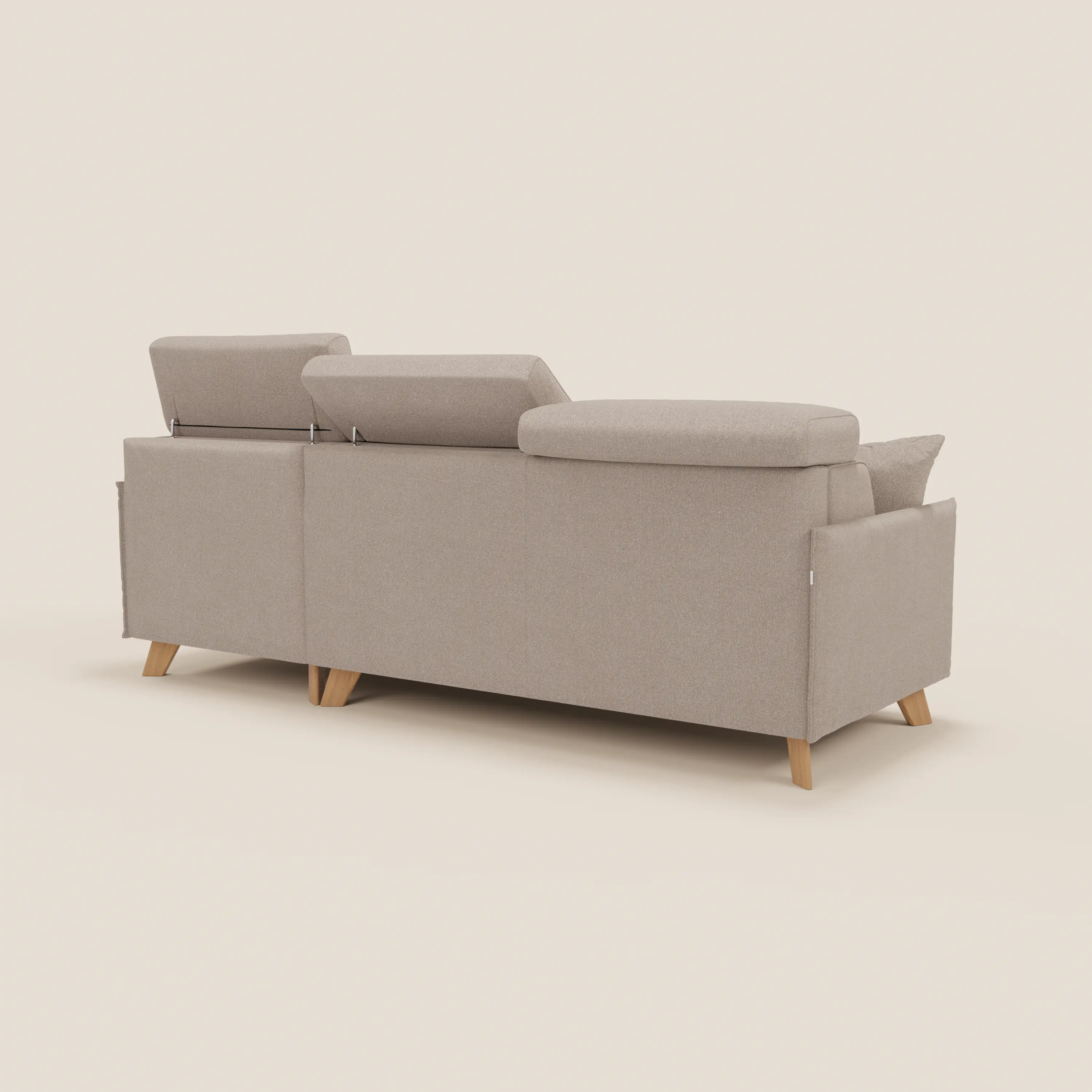 Sole Canapé d'angle convertible avec chaise longue avec coffre et têtières inclinables - tissu détachable T23 - Image 164